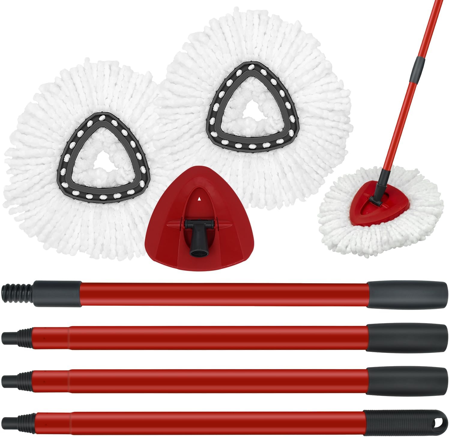 O-Ceda Spin Mop Replaceable Heads Handle Base Set