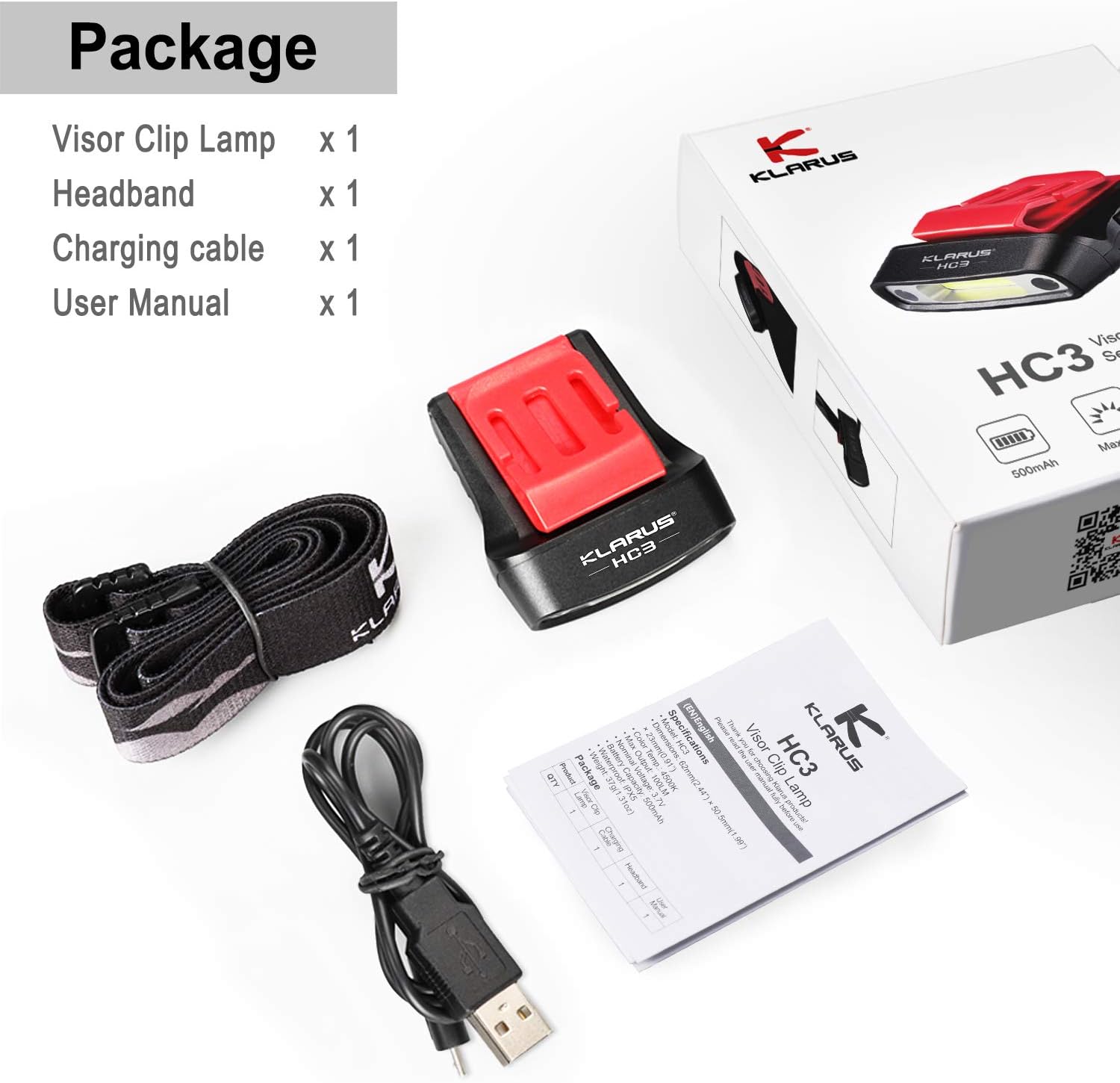 Klaurus HC3 Rechargeable Motion Sensor Hat Light