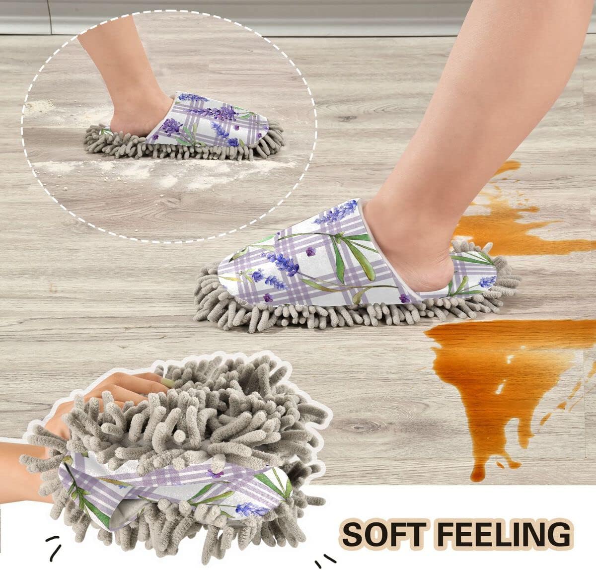 DOMIKING Lavender Mop Slippers