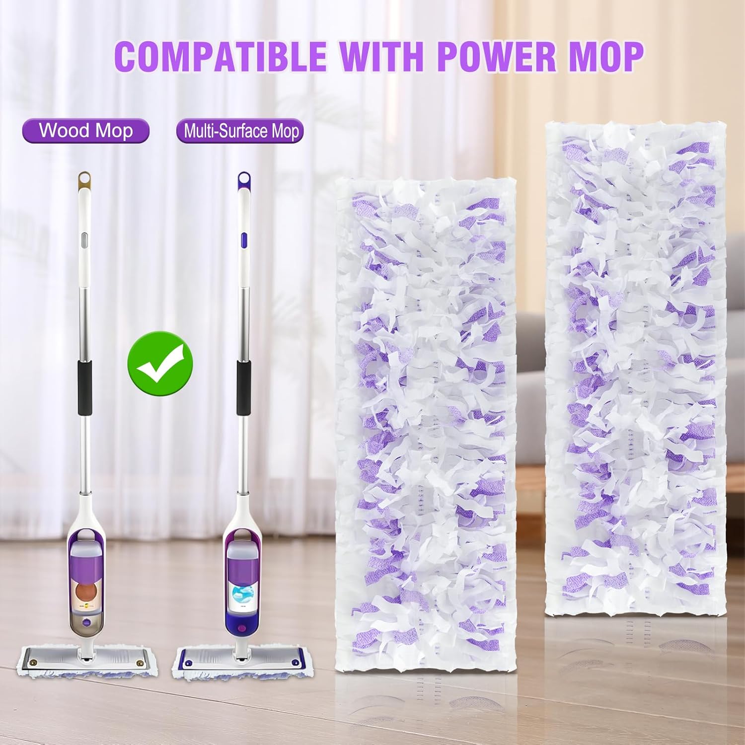 20-Count Disposable Mop Pads for Swiffer Power Mop Multi-Surface Cleaning