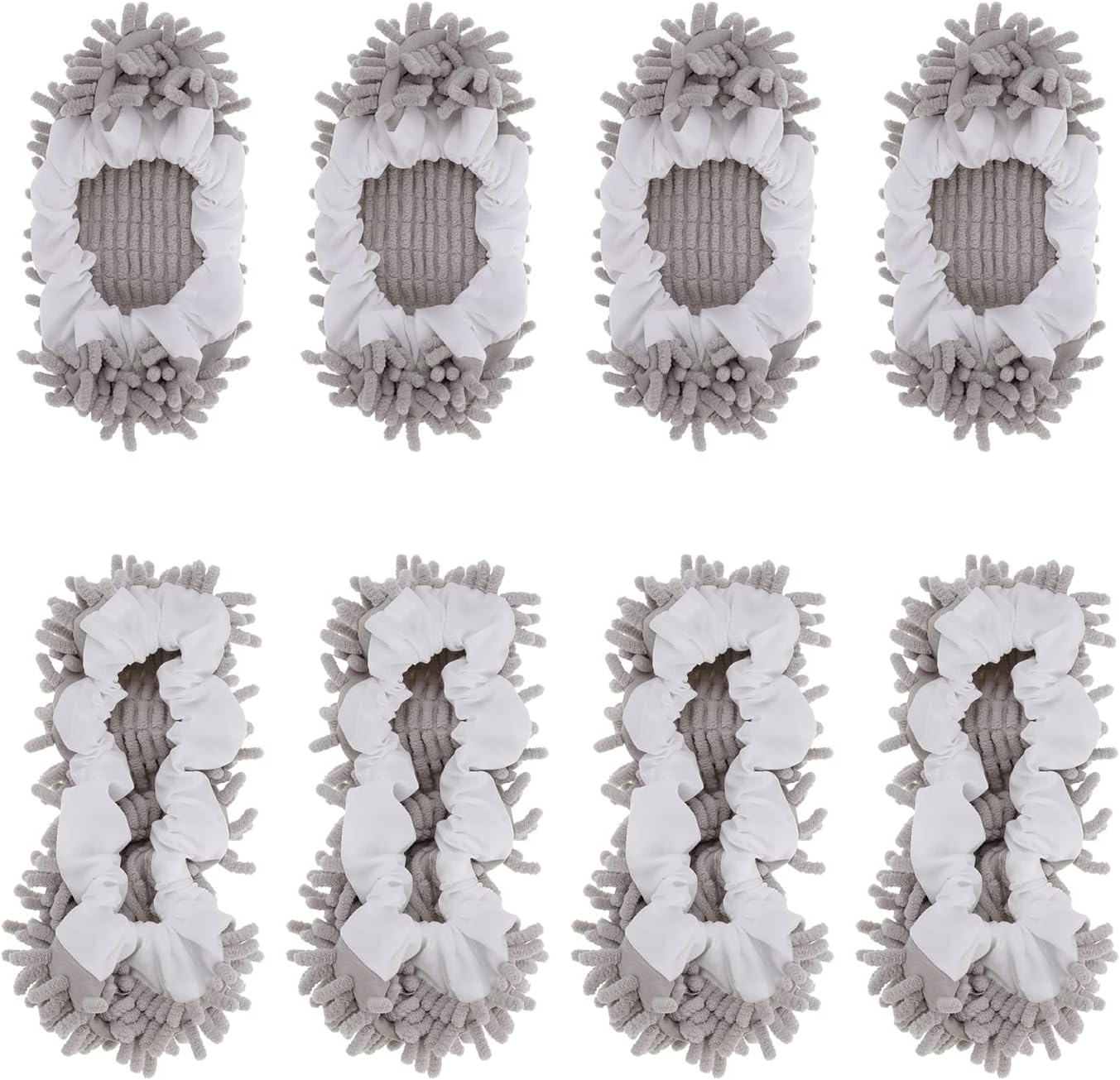 8-Piece Mop Slippers Premium Microfiber Reusable Machine Washable