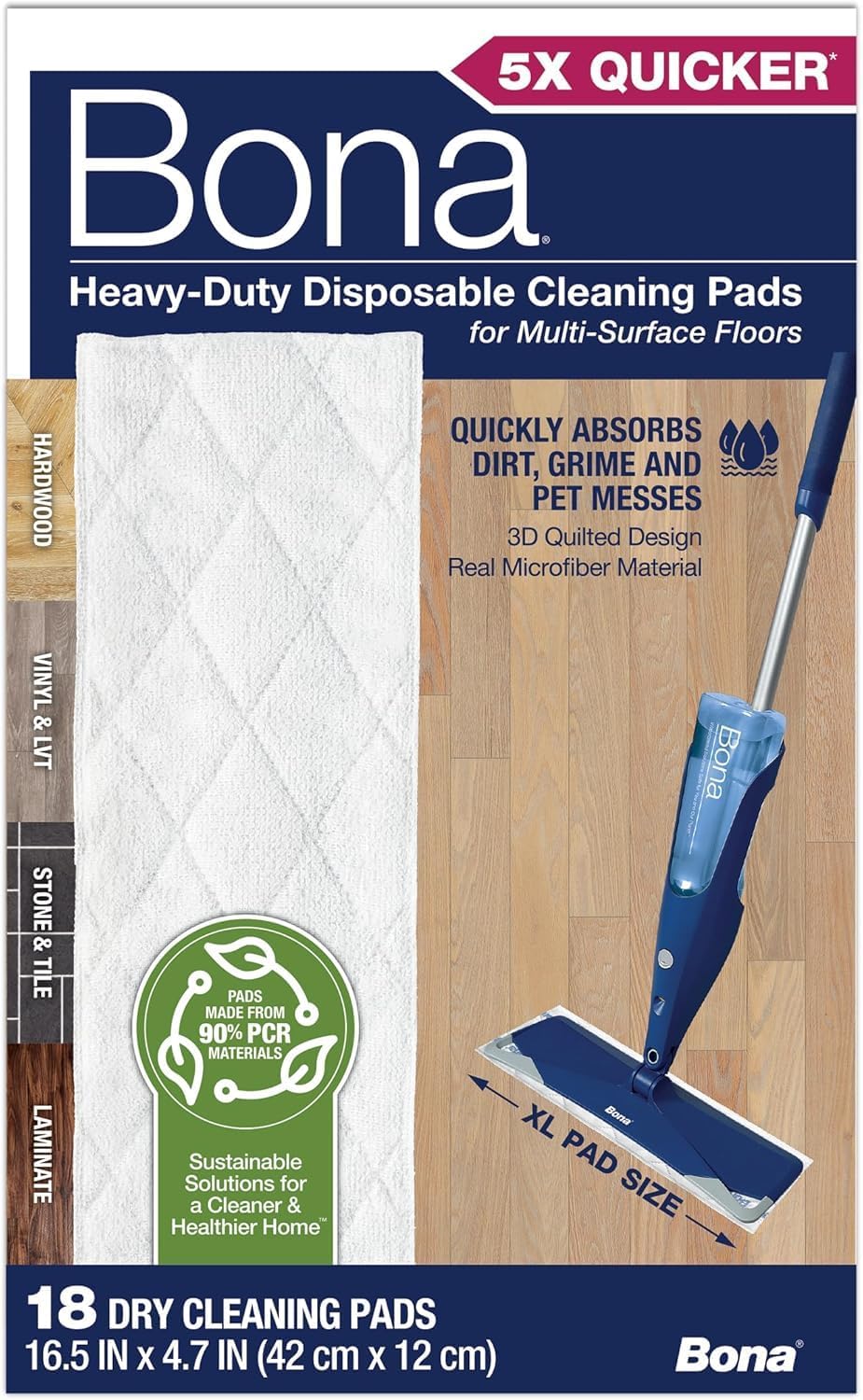 QuickClean-Bona 18-Refill Floor Pads