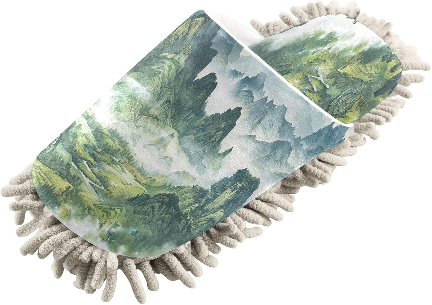 Zhirexin Dark Green Cleaning Mop Slippers