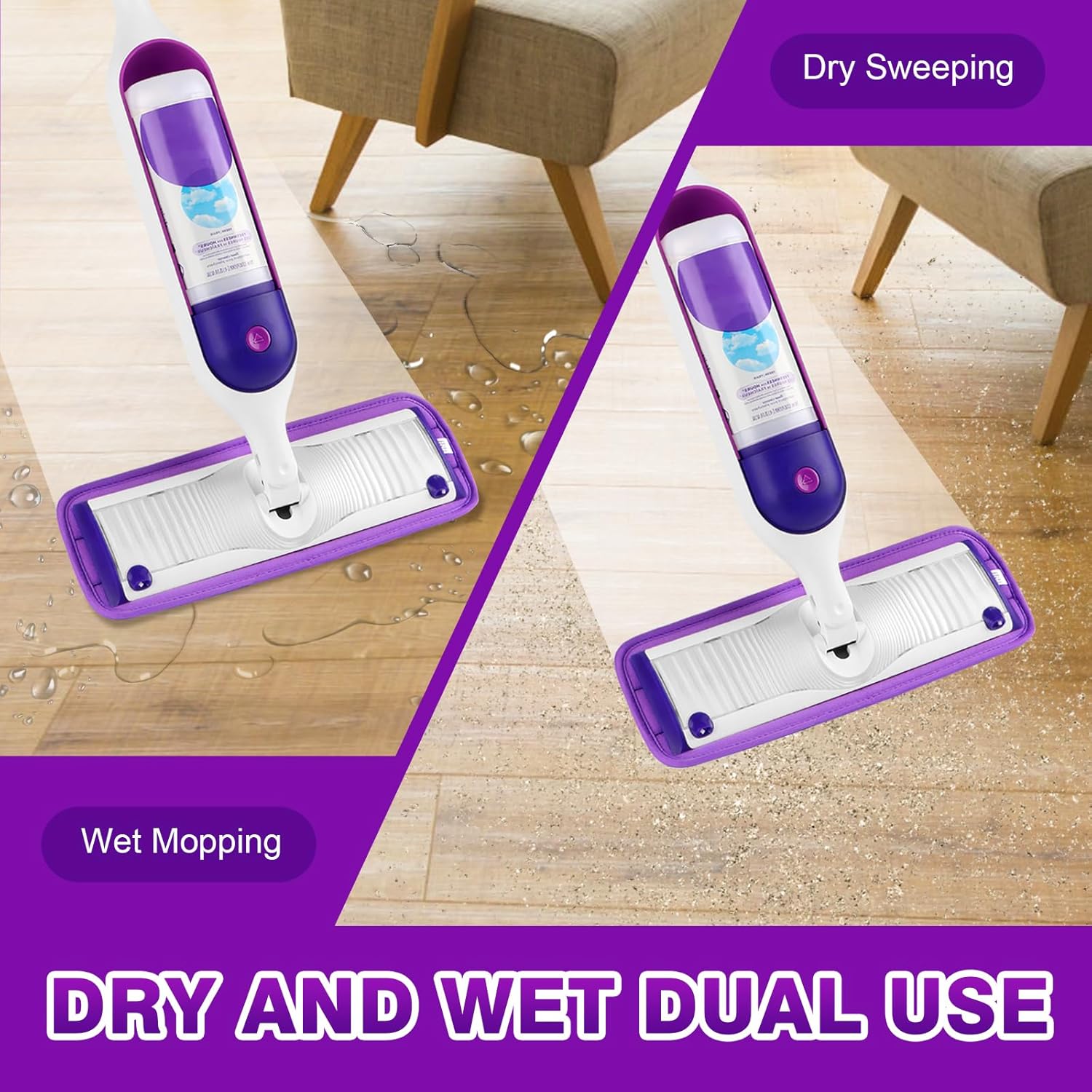 HOMEXCEL 8 Pack Reusable Microfiber Mop Pads for Swiffer PowerMop