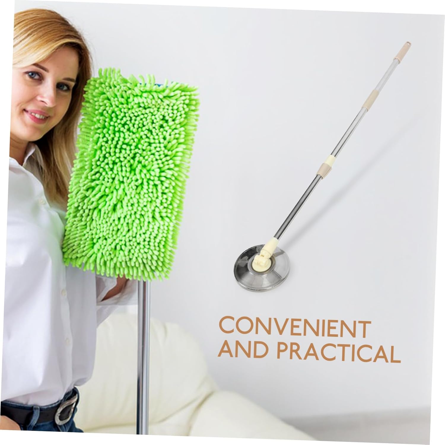 SOESFOUFU Rotating Mop Handle - Durable Mopping Tool with Detachable Design