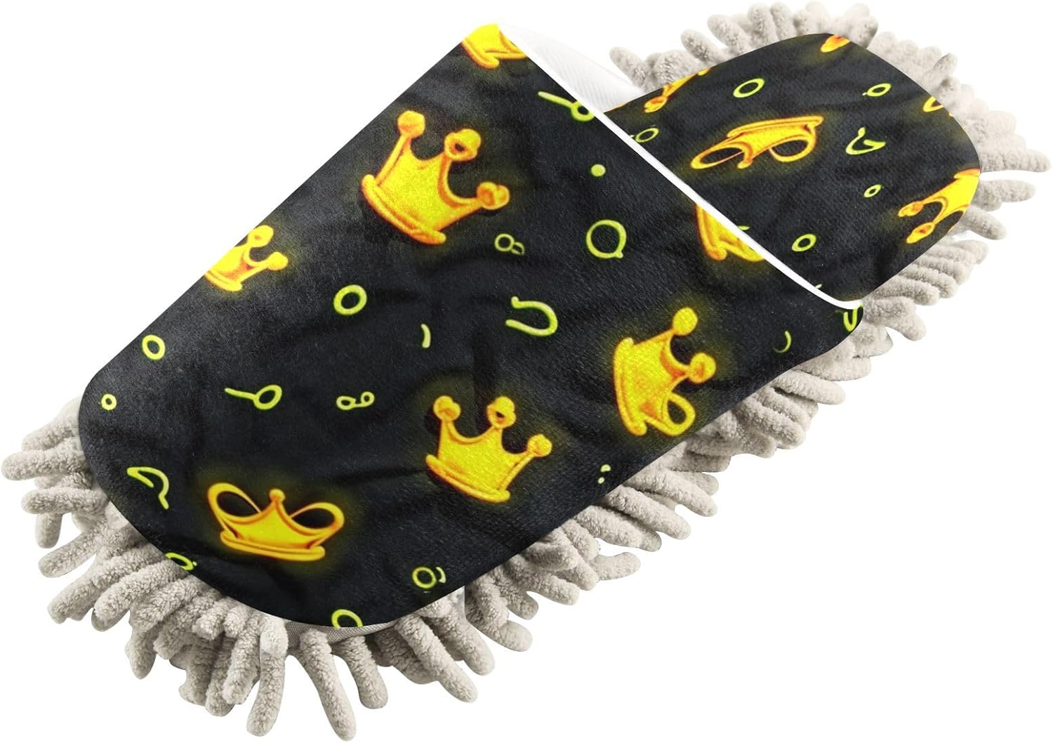 Cartoon Crown Kitchen Cleaning Slippers Washable Mop Shoes for Home Use
