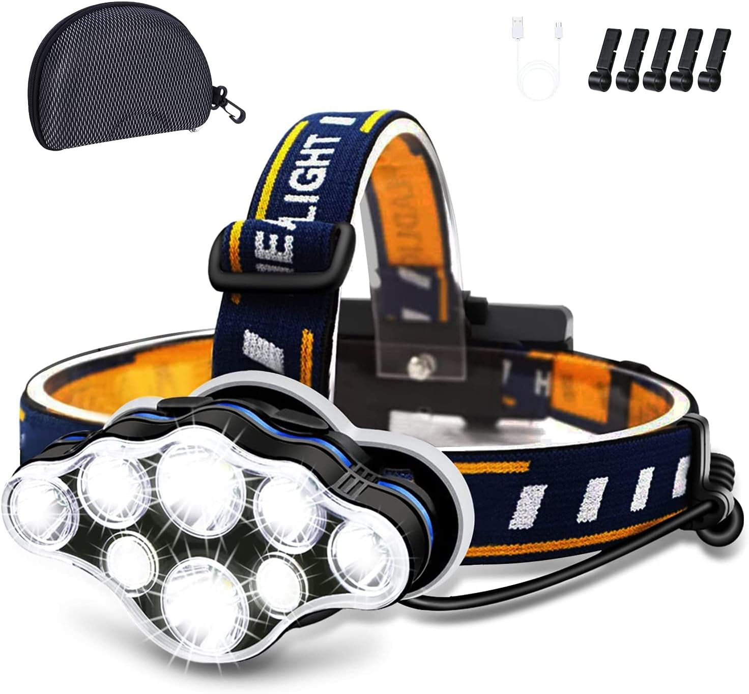 8 LED Rechargeable Headlamp