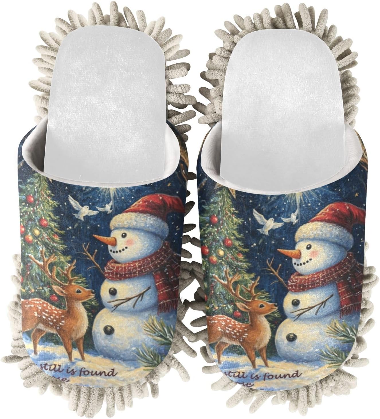 Running Bear Snowman Mop Slippers