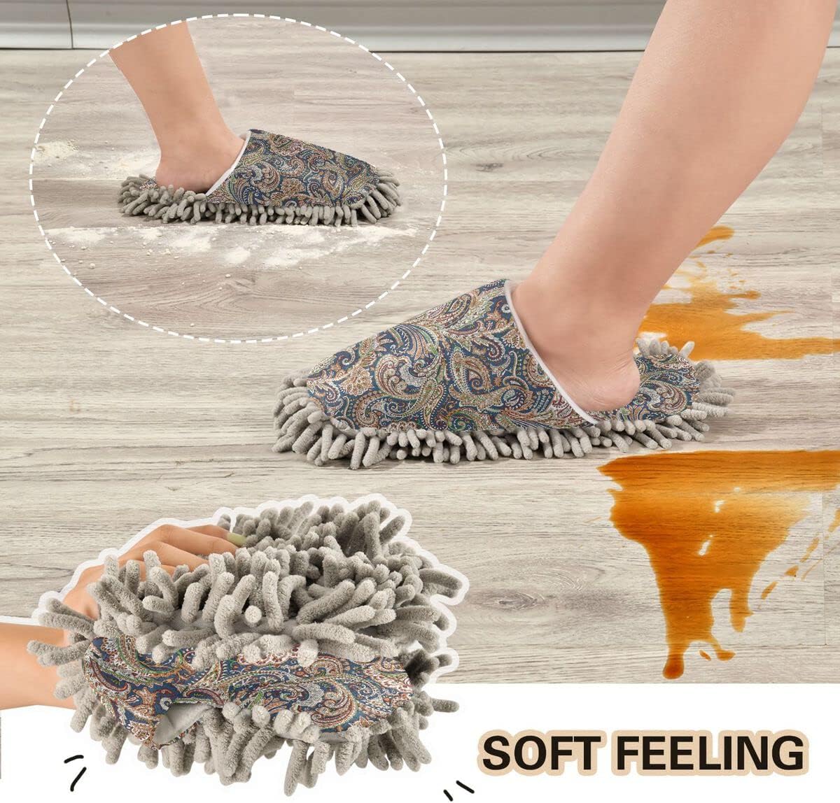 Confortable Slippers for Easy Floor Cleaning and Walking
