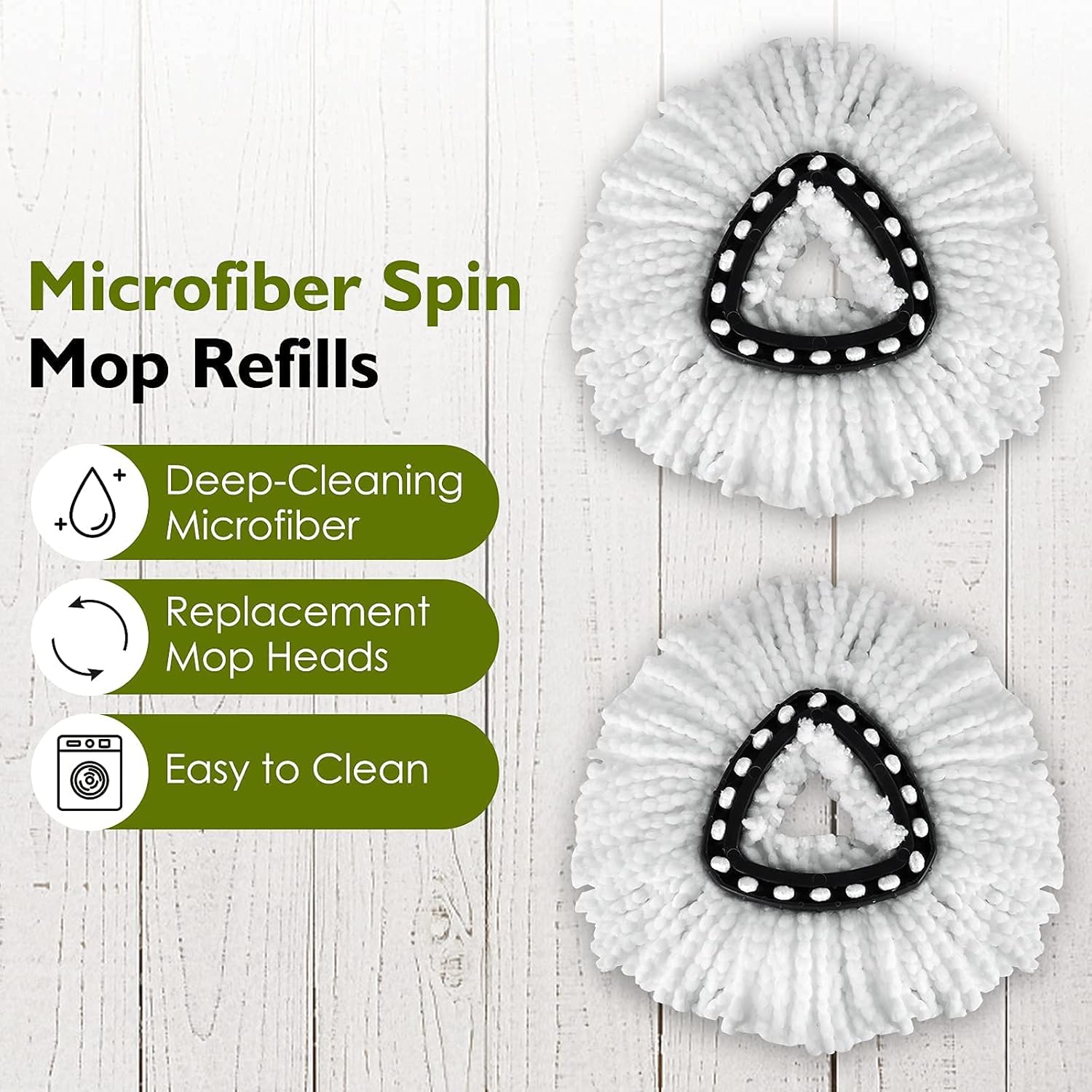 4-Piece Reusable Spin Mop Heads