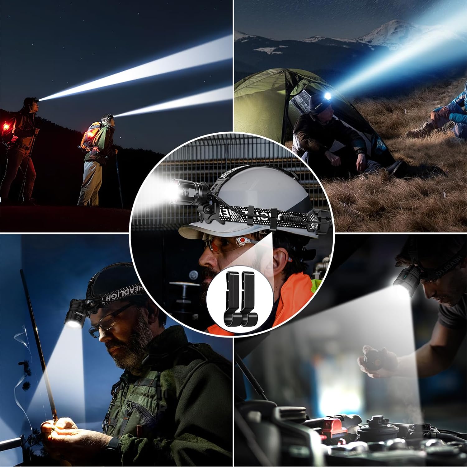 Bright Durable Headlamp 2-Pack