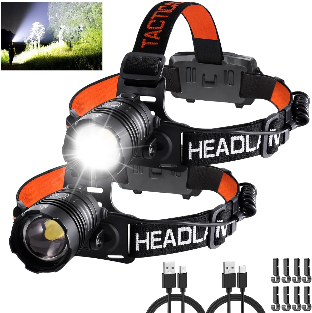 Rechargeable 2-Pack Headlamp
