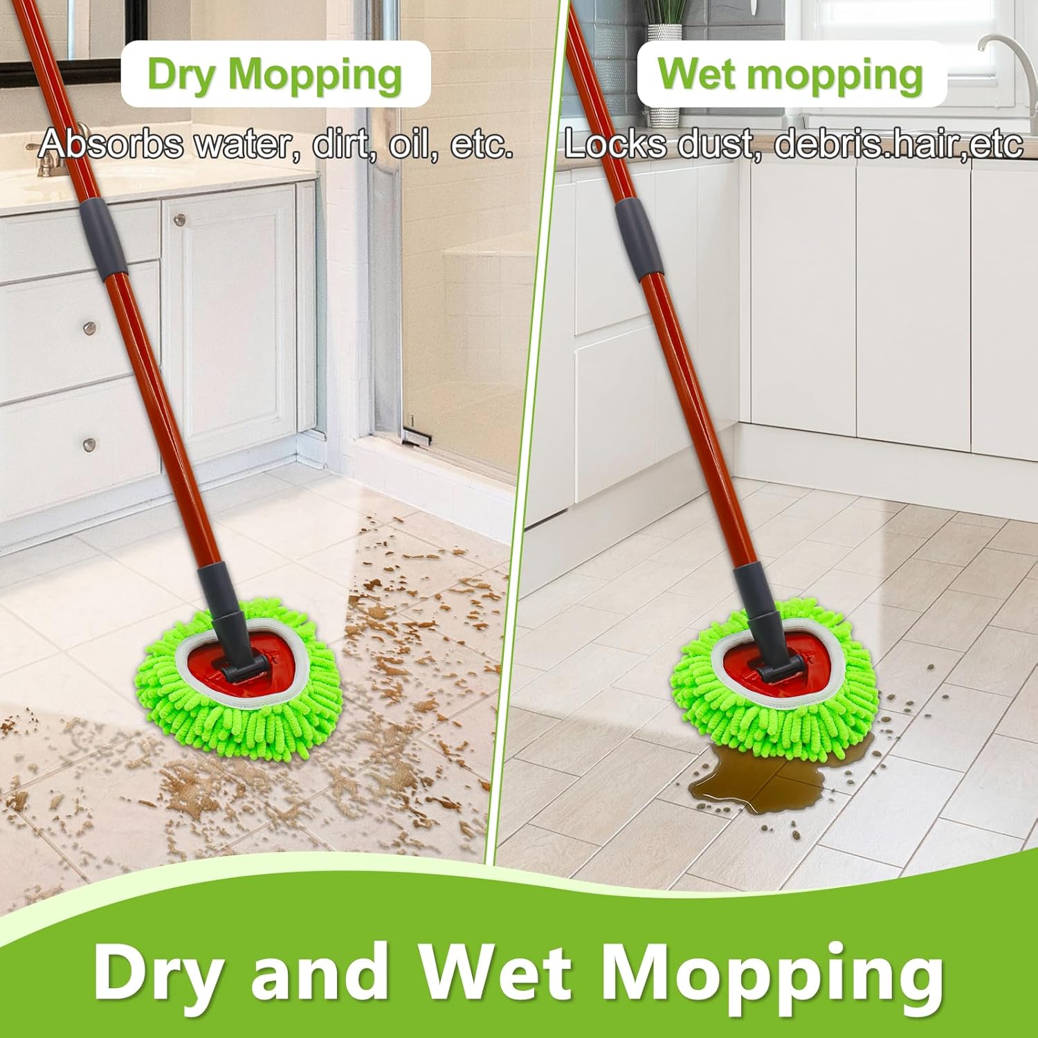 Aiyiried Mop Heads Replacement for Cedar RinseClean 2-Tank Spin Mop