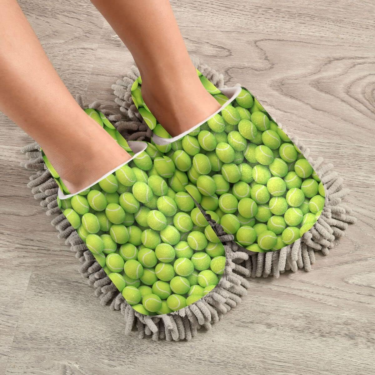 DOMIKING Tennis Ball Mop Slipper