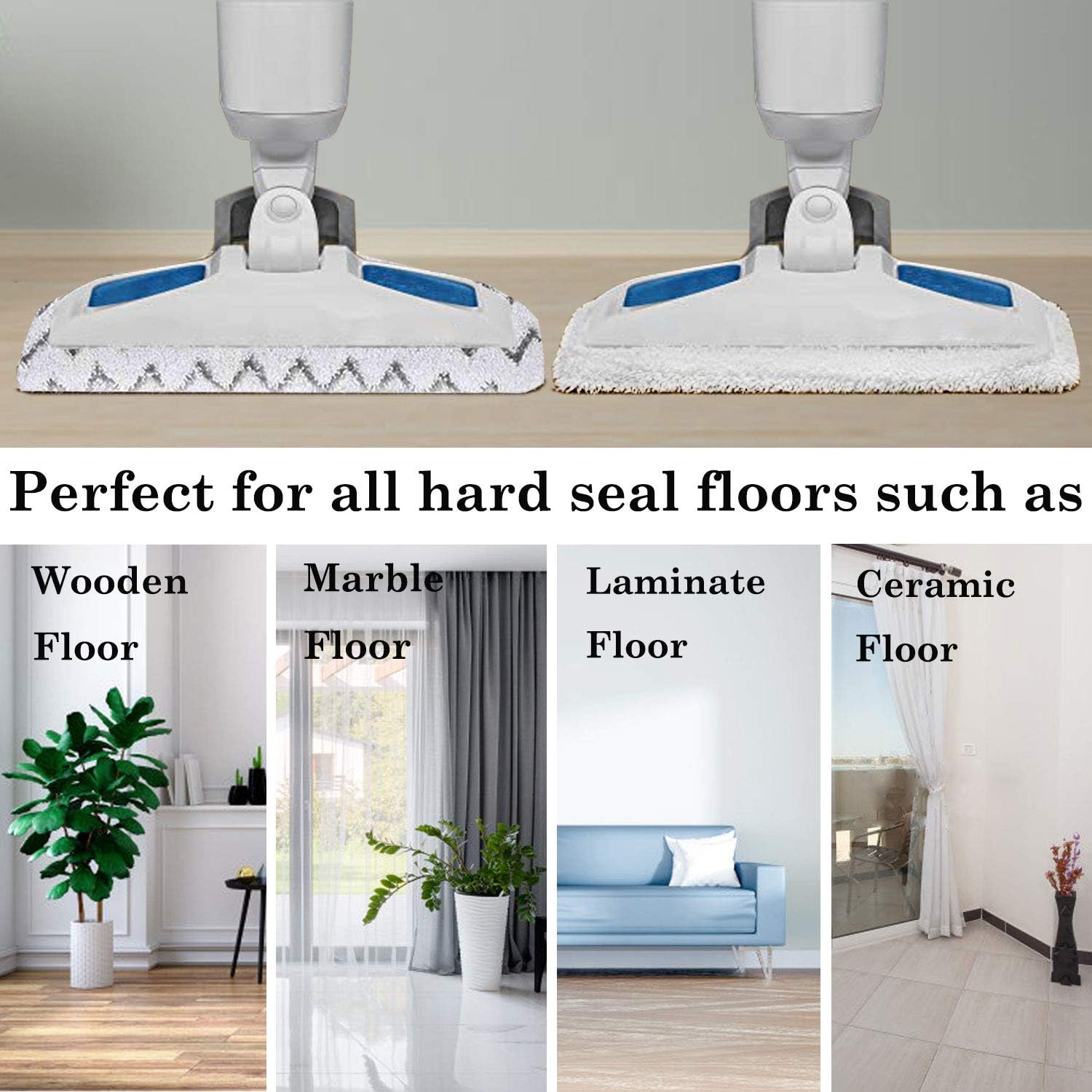 FFSign 8-Pack Steam Mop Pad Replacement