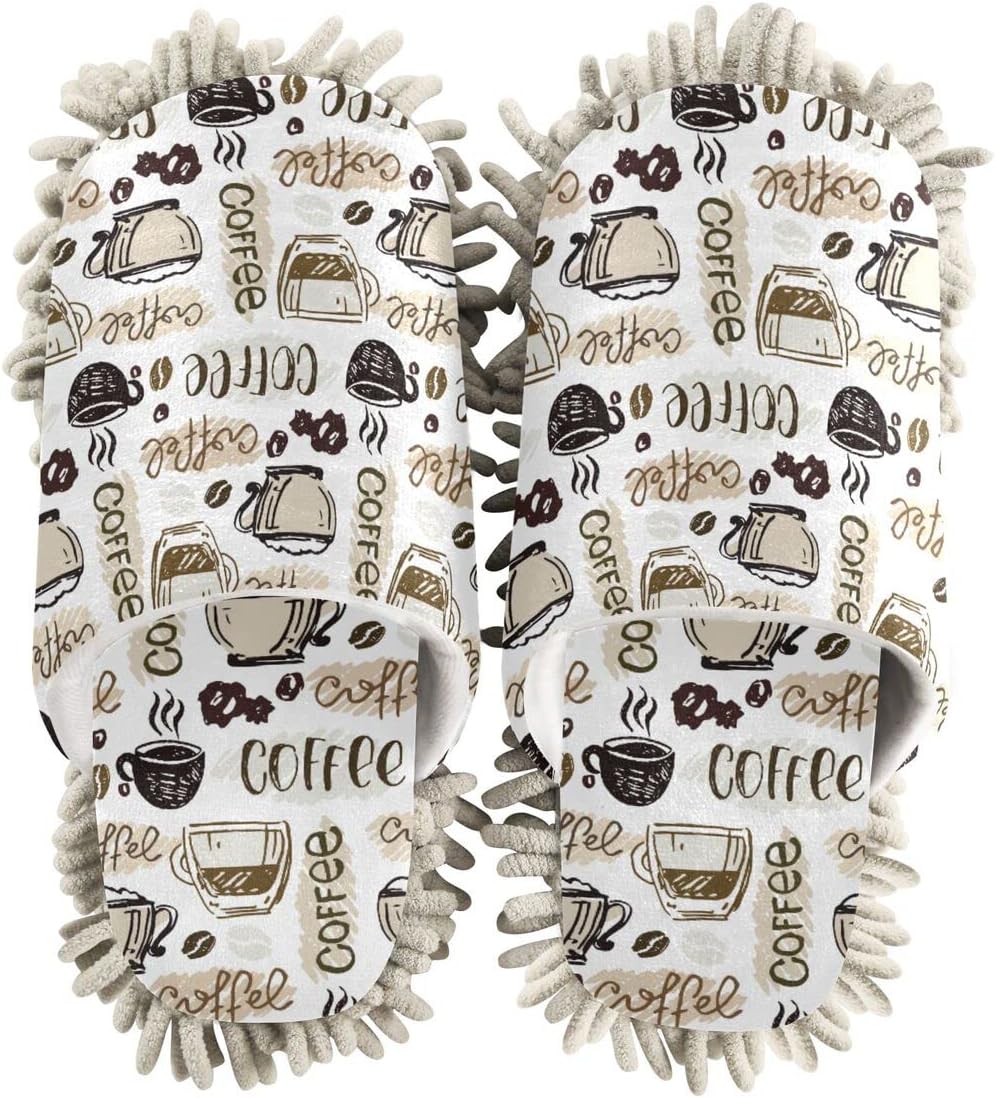 AAA-Rated Coffee Mop House Slippers for Hard Floors