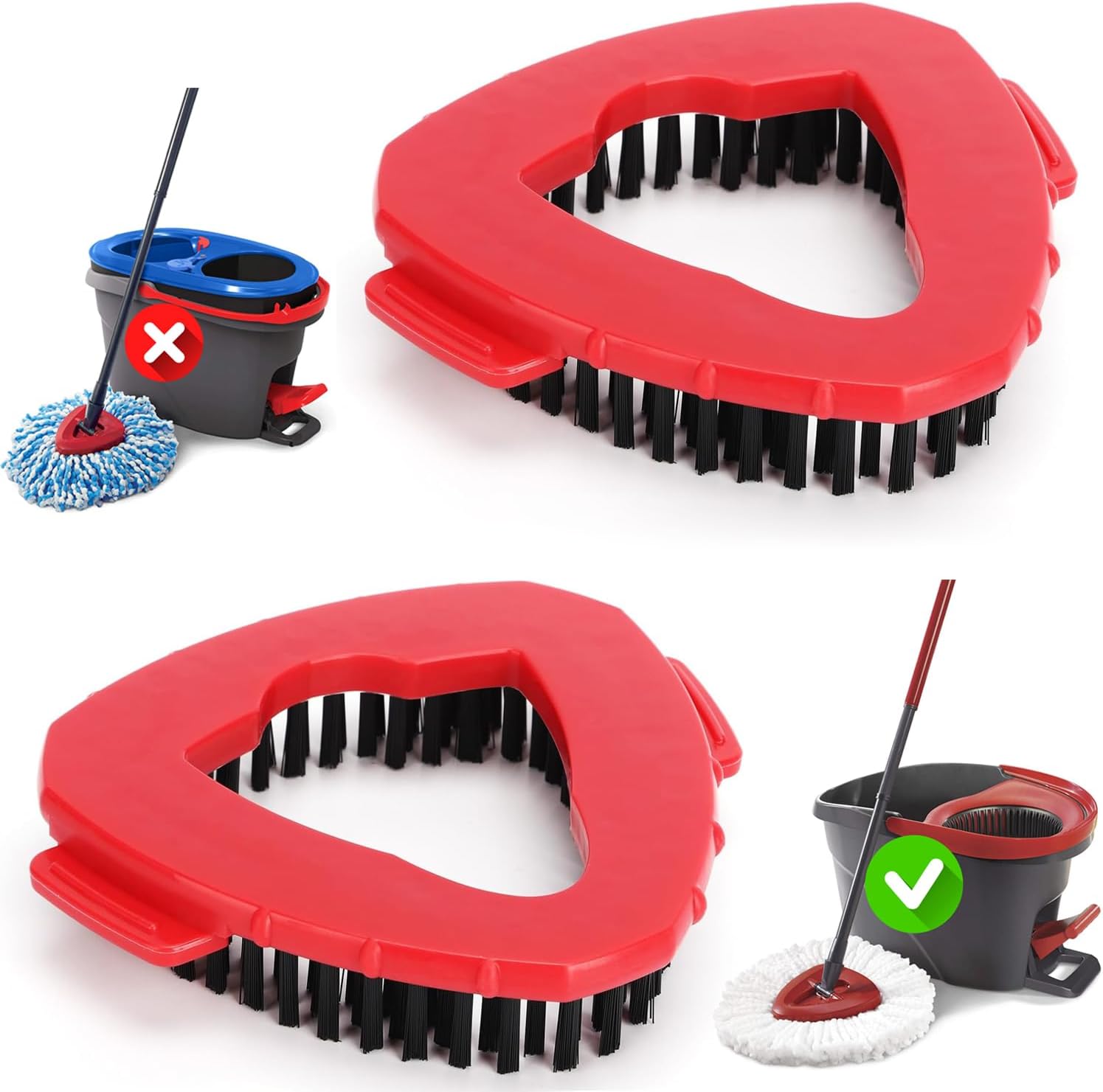 Power scrub brush headcompatible with Ocedar EasyWring 1-Tankspin system