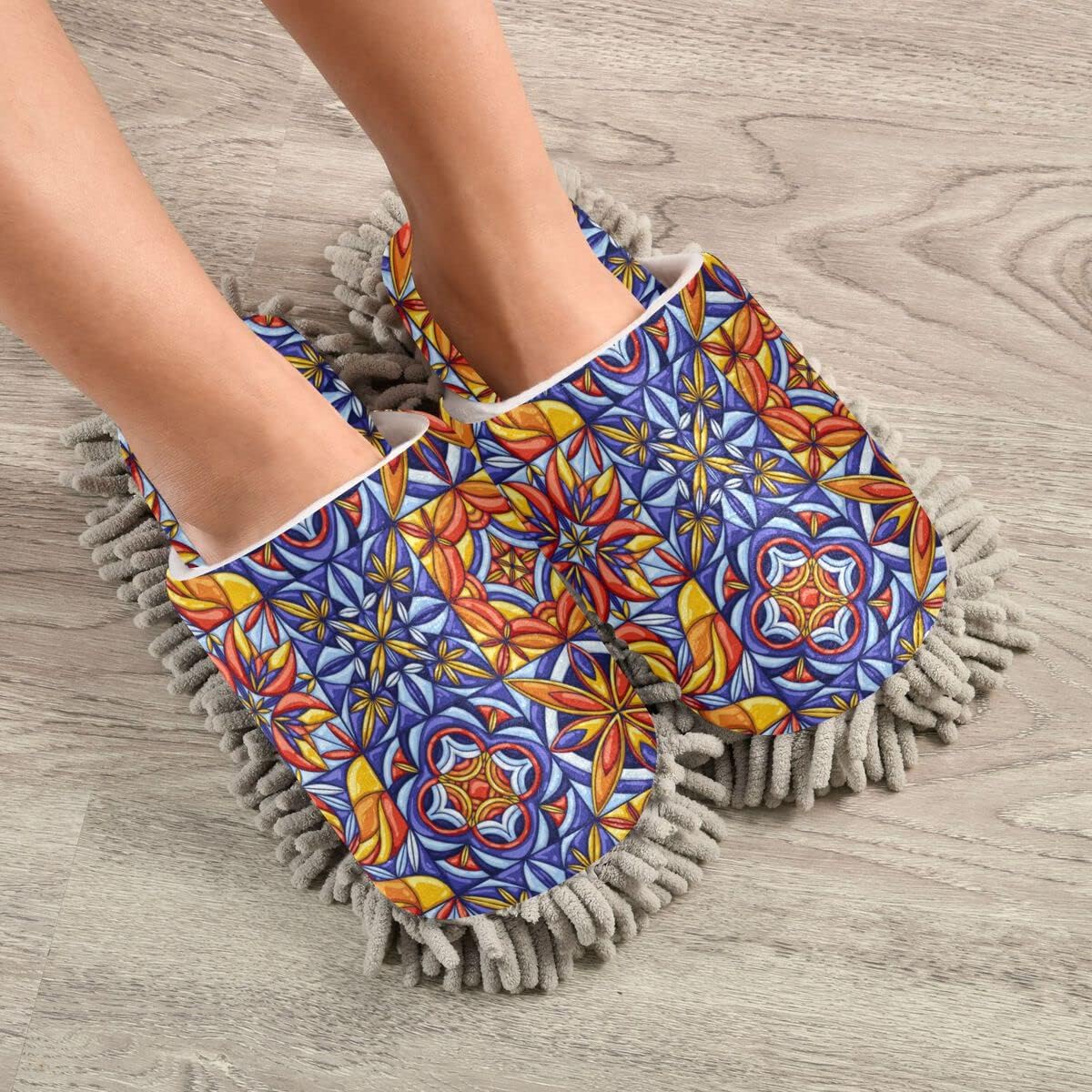 Mexican Talavera Tile Mop Slippers for Cleaning