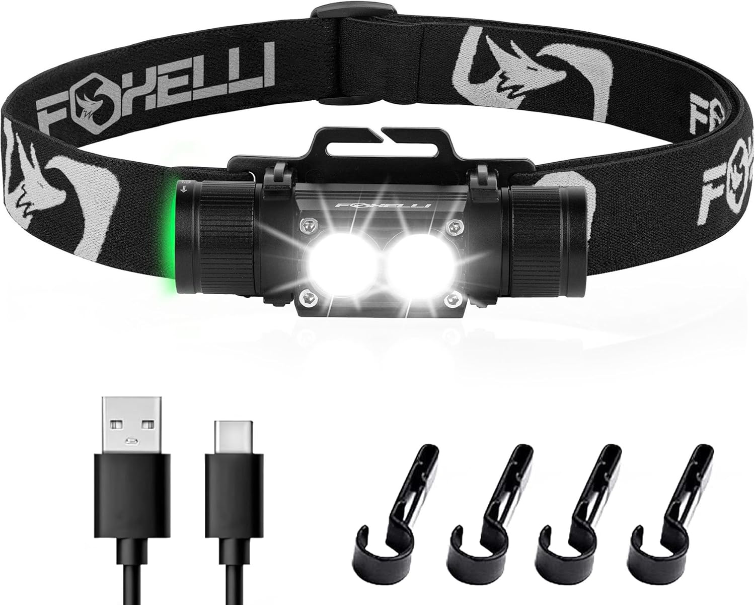 Bright Durable IPX7 Waterproof Rechargeable Headlamp for Work Hiking