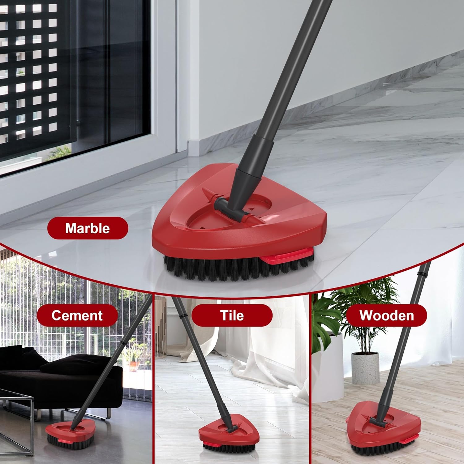 Premium scrub brush head for Ocedar spin mop system
