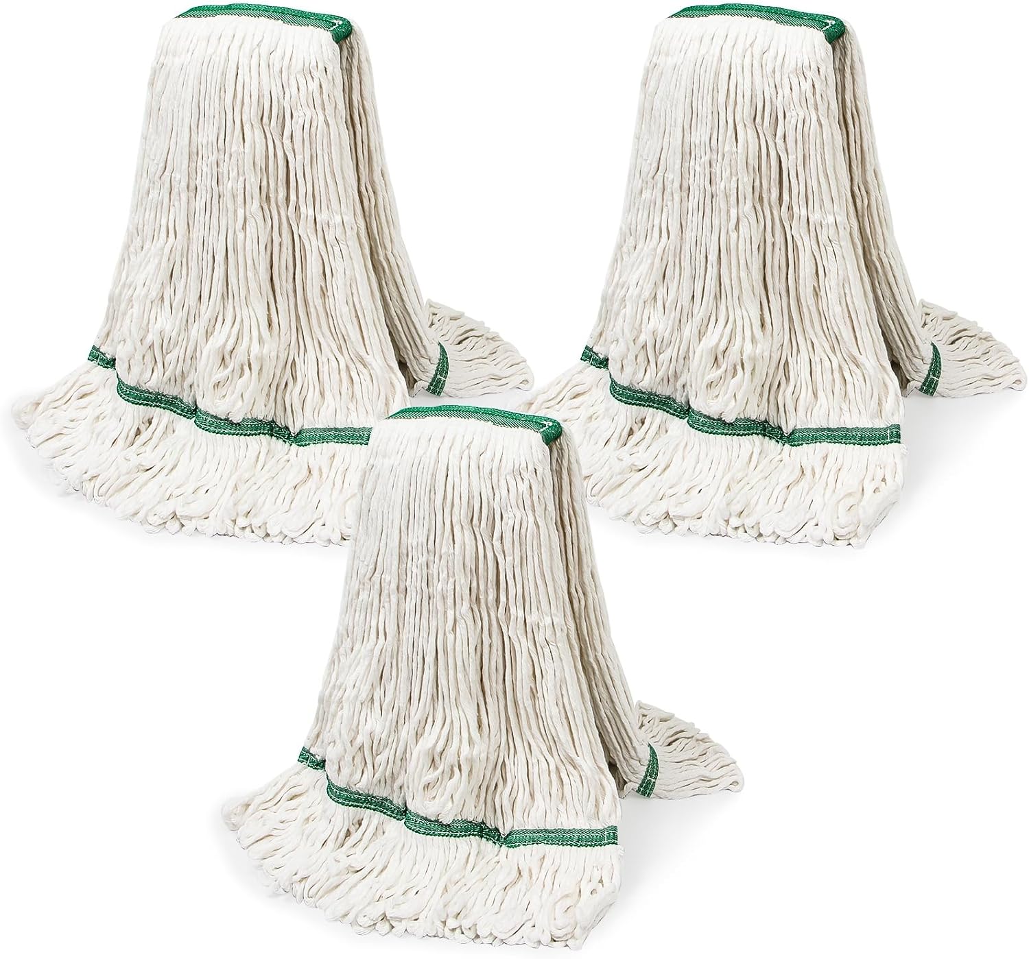 Durable 20oz Commercial Mop Head 3-Pack Replacement for White Mops