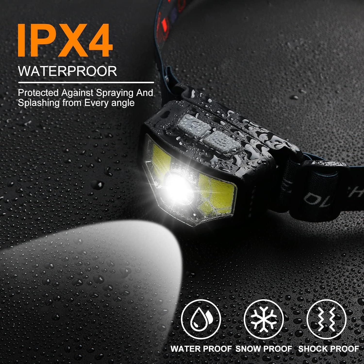 Curtsod 1200 Lumen Headlamp 2-Pack with White Red LED Modes