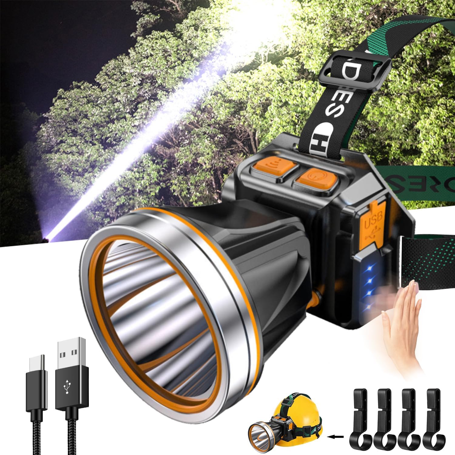 Bright Motion Headlamp - Over 1650ft supper bright