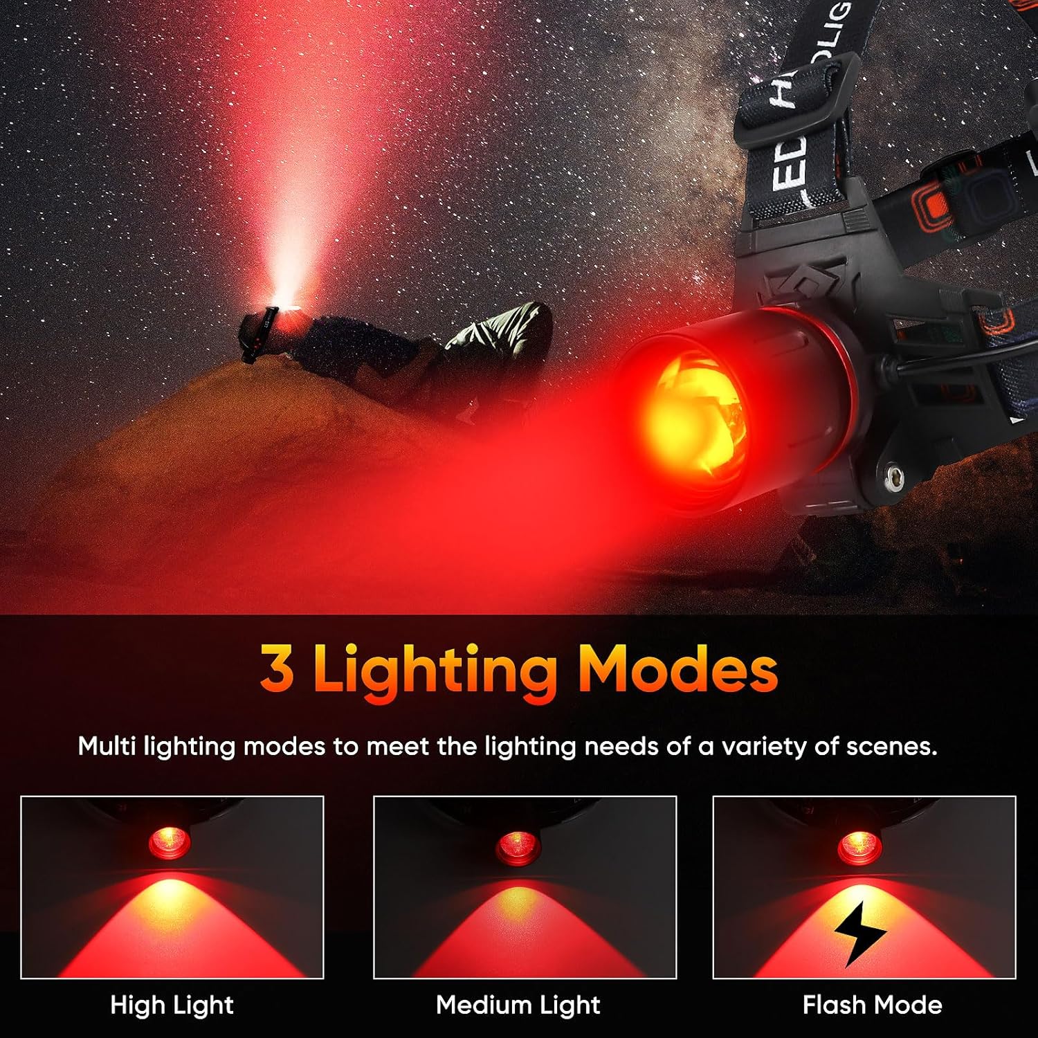 WINDFIRE Red Light Flashlight for Hunting Camping
