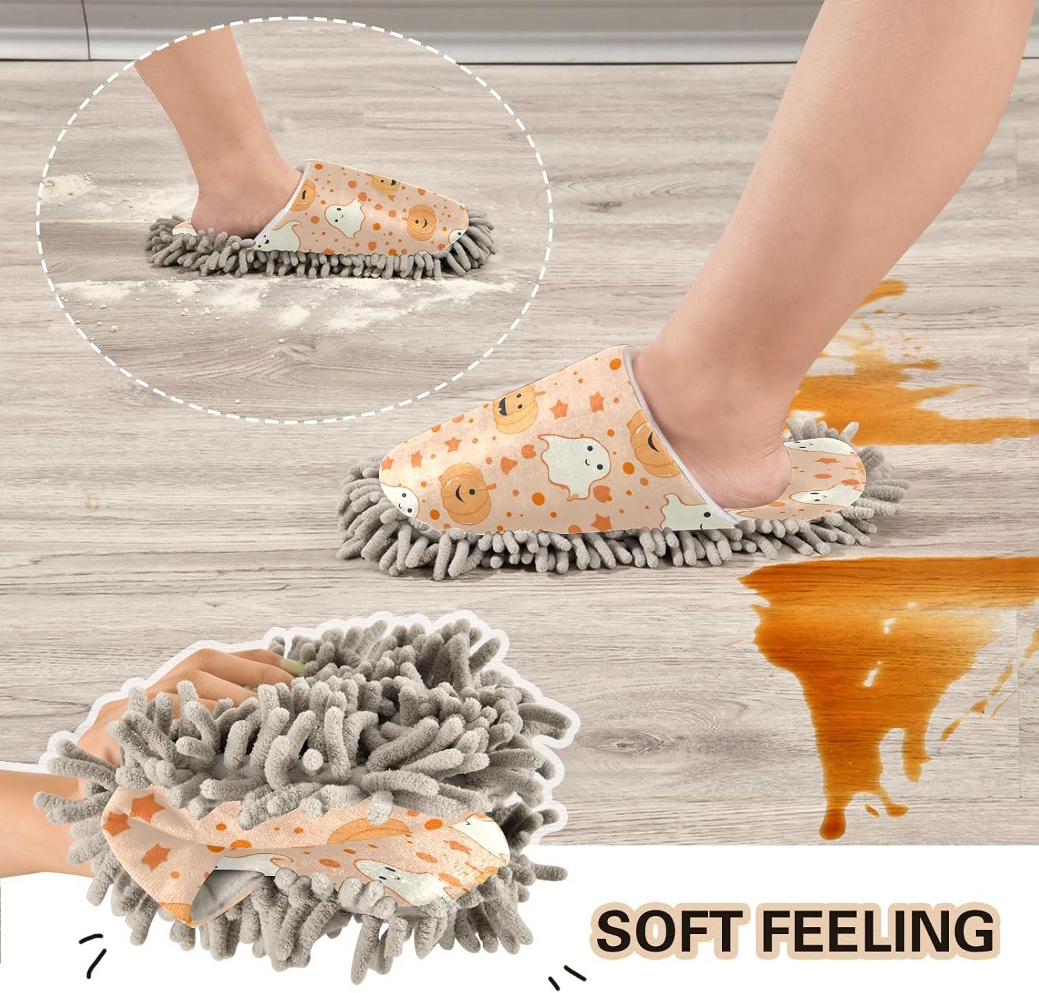 Zhirexin Spooky Kitchen Cleaning Slippers