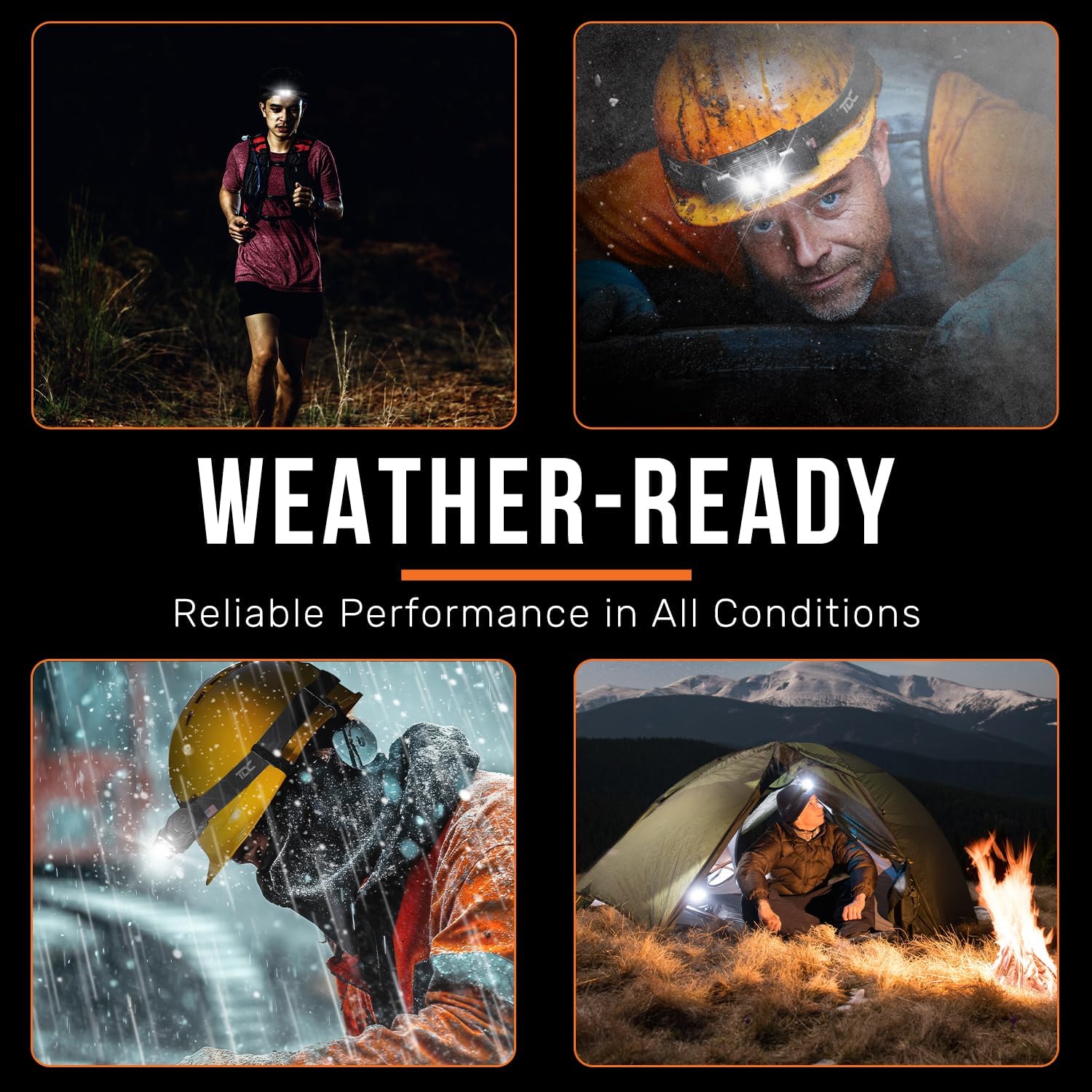 Pro TDC LED Rechargeable Headlamp 1000 Lumens - Waterproof for Construction Hunting