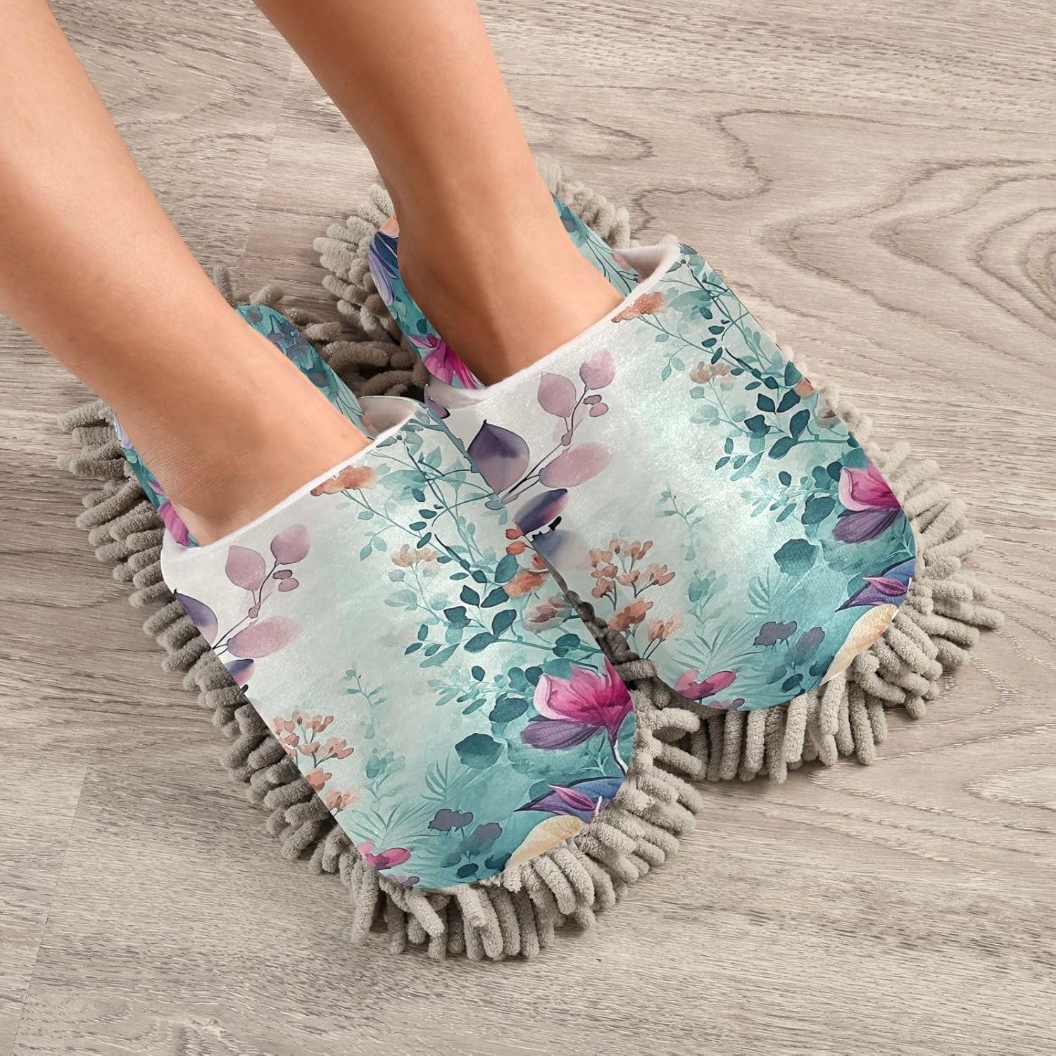 Watercolor Flower Kitchen Cleaning Slippers
