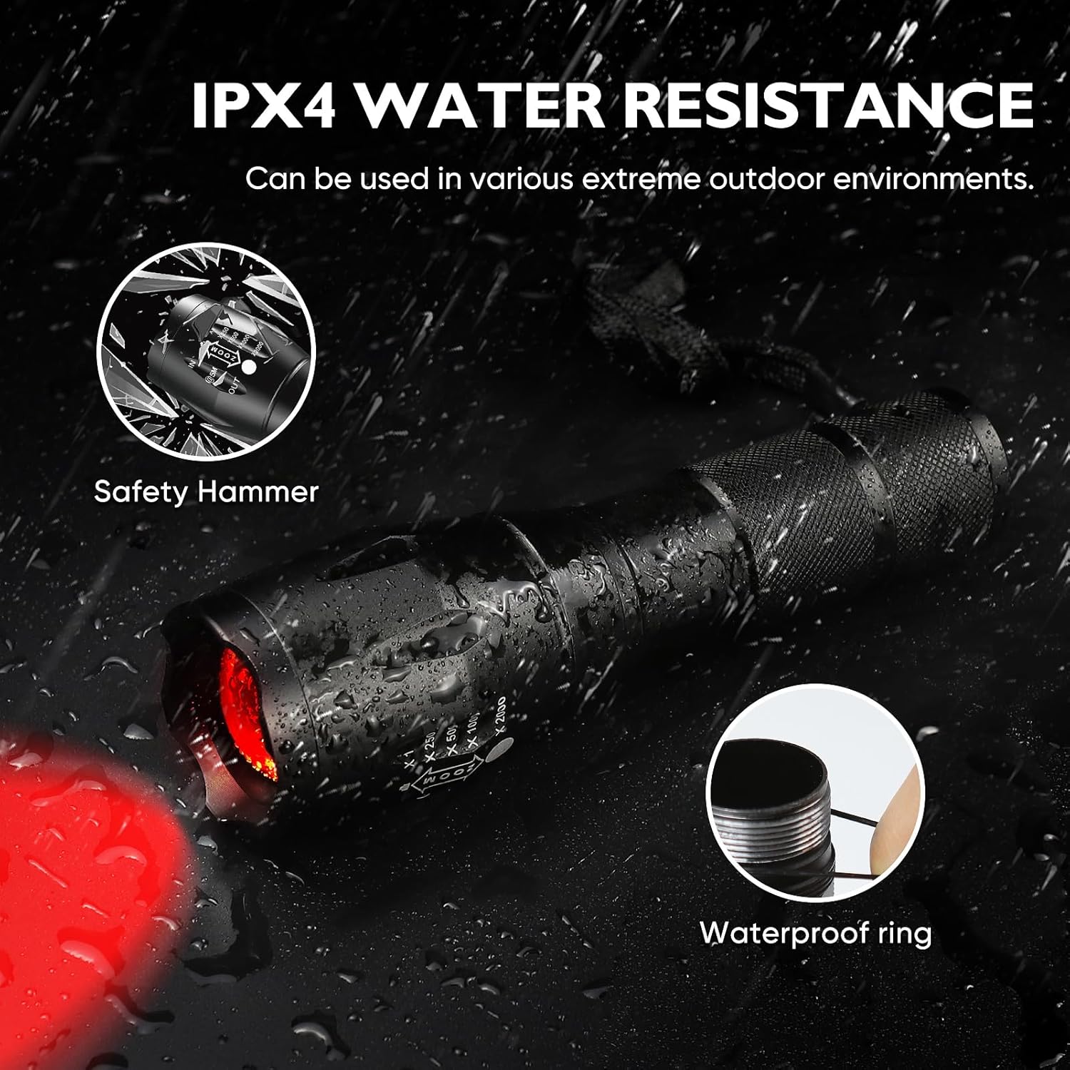 Durable Red Light Headlamp with 4 Color Options