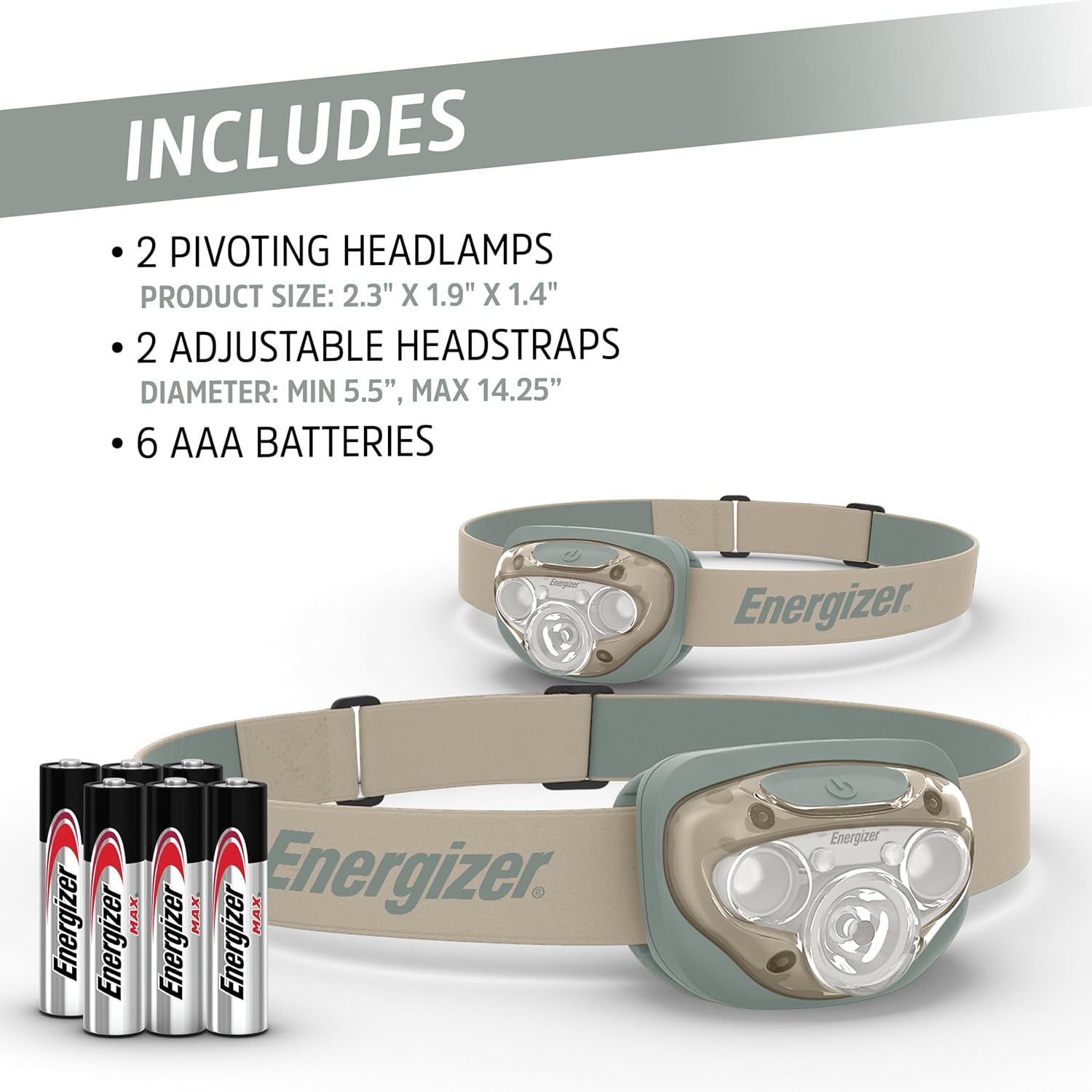 Energizer Vision HD LED Headlamp 2-Pack