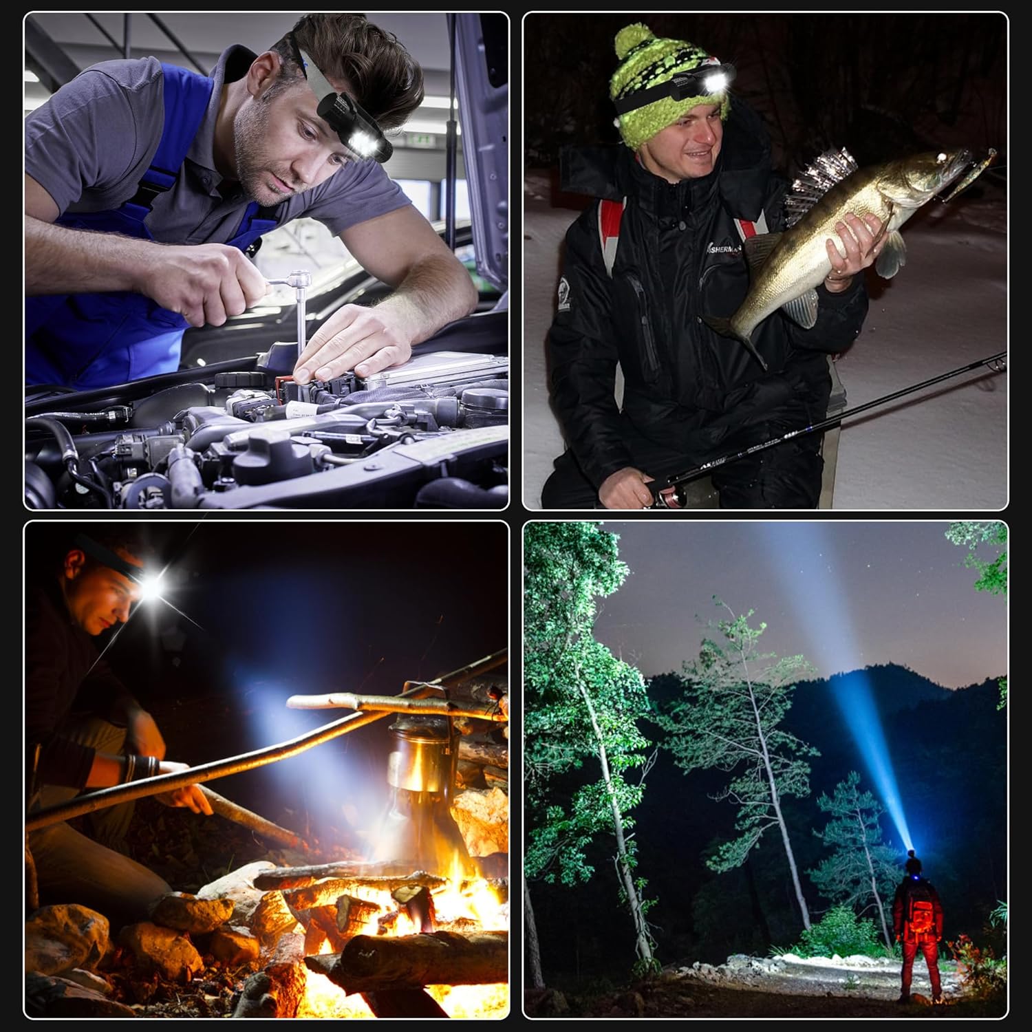9-Modes Super-Bright Headlamp for Hiking Camping Outdoor Use
