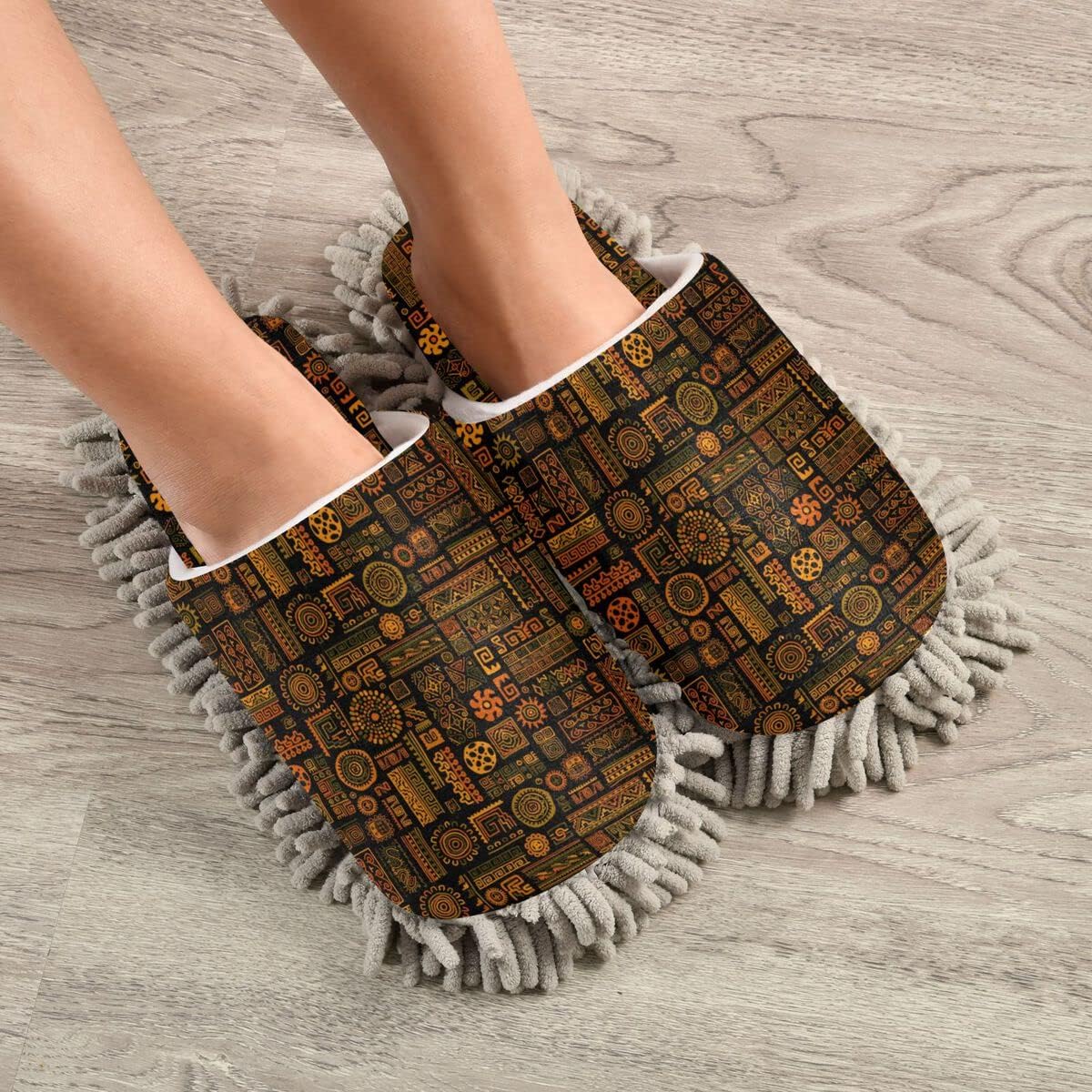 Cozy Ergonomic Handmade Mop House Slippers for Easy Cleaning
