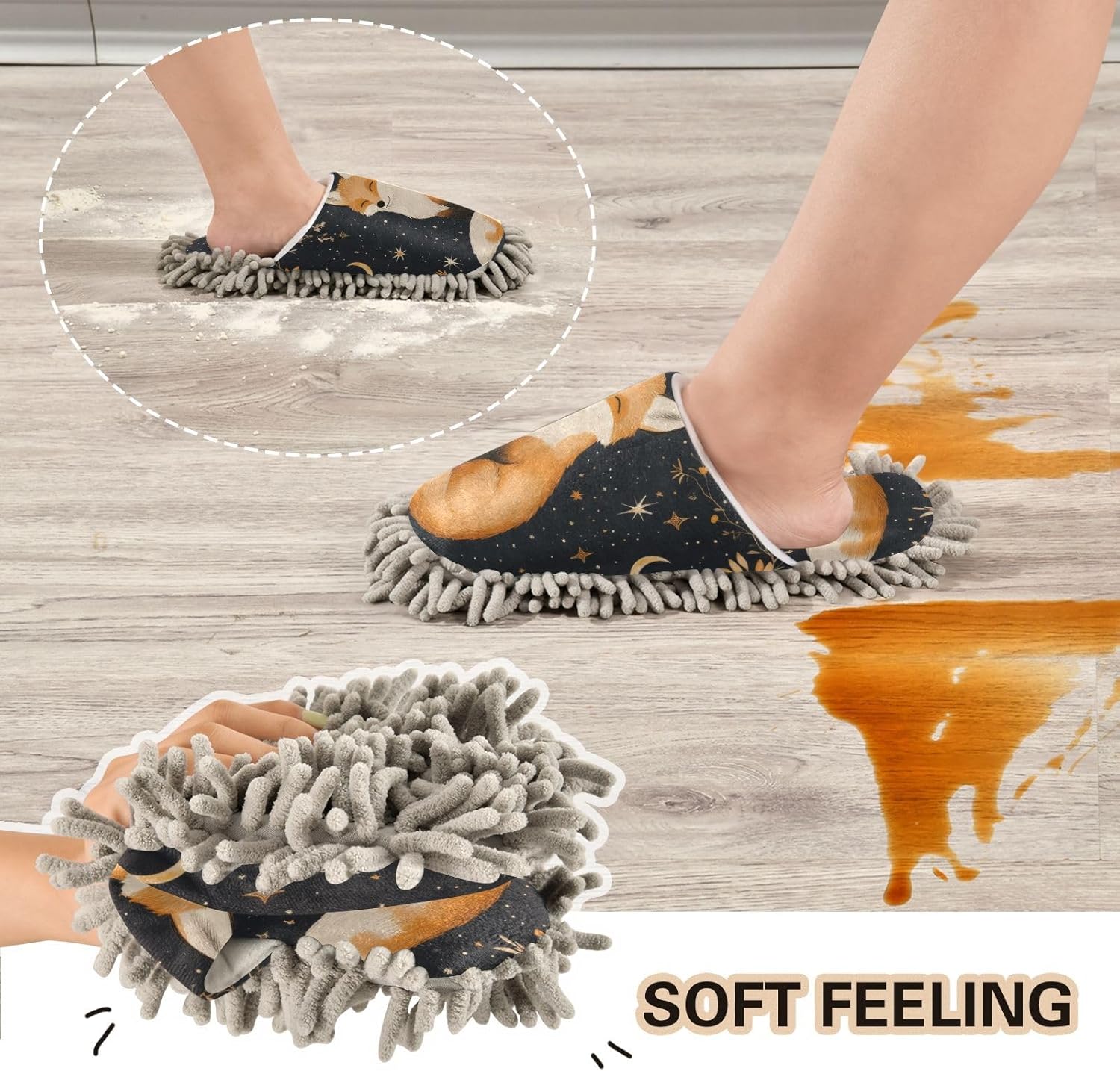 Magic Fox Microfiber Mop Slippers