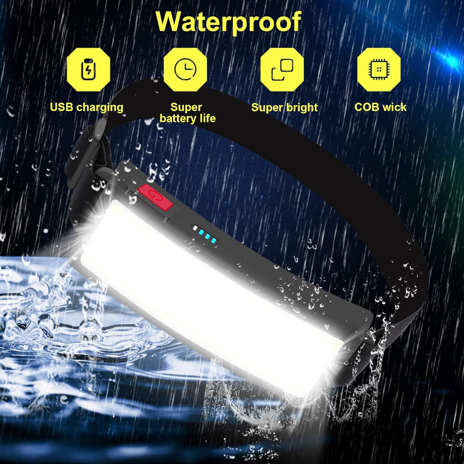 ZOYYE Rechargeable Headlamp Set 5000 Lumen 3 Modes Waterproof camping flashlight