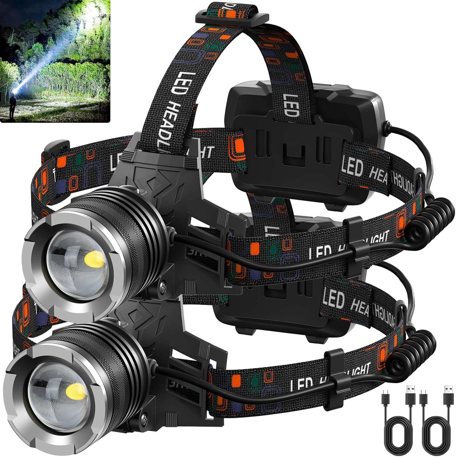 Brighter Than You Thought - NJ FOREVER Rechargeable Headlamp 2-Pack