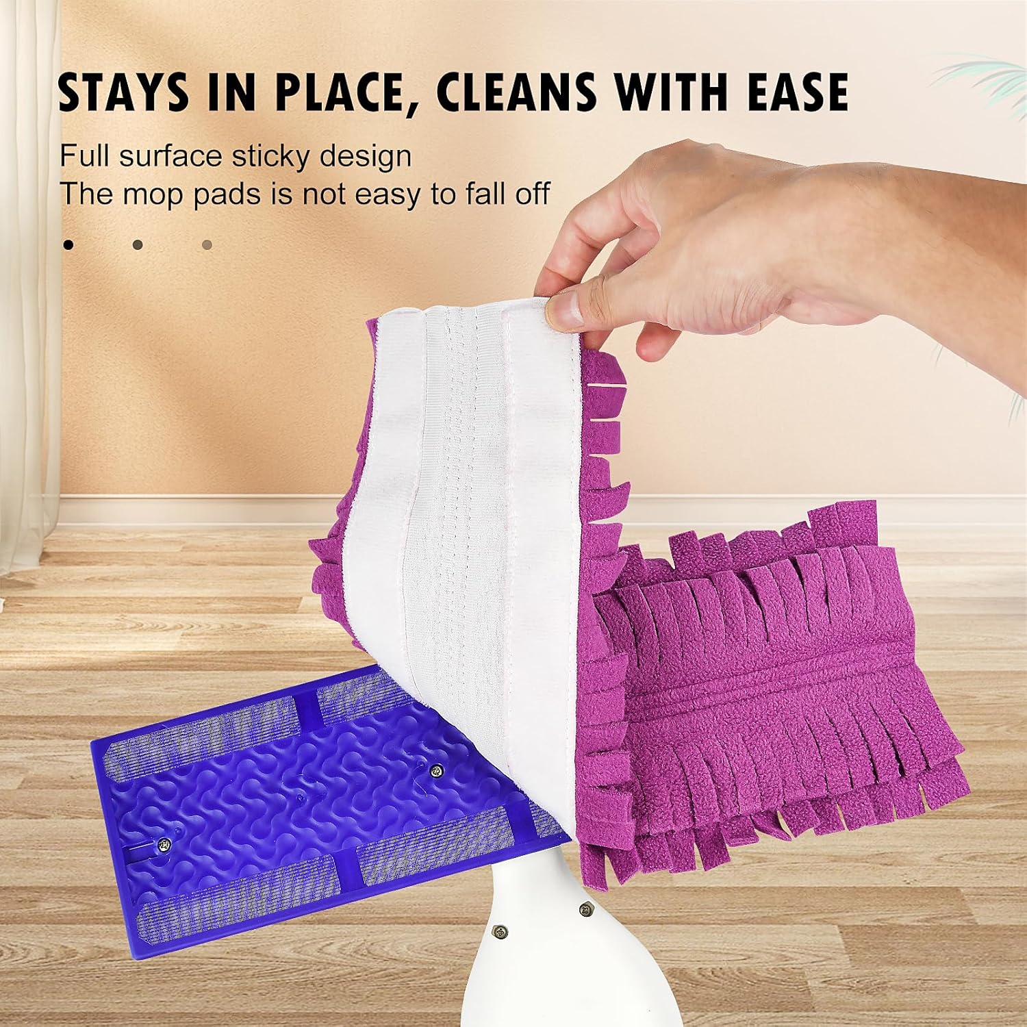 4 Pack Mop Refill Pads 2 Yellow 2 Purple