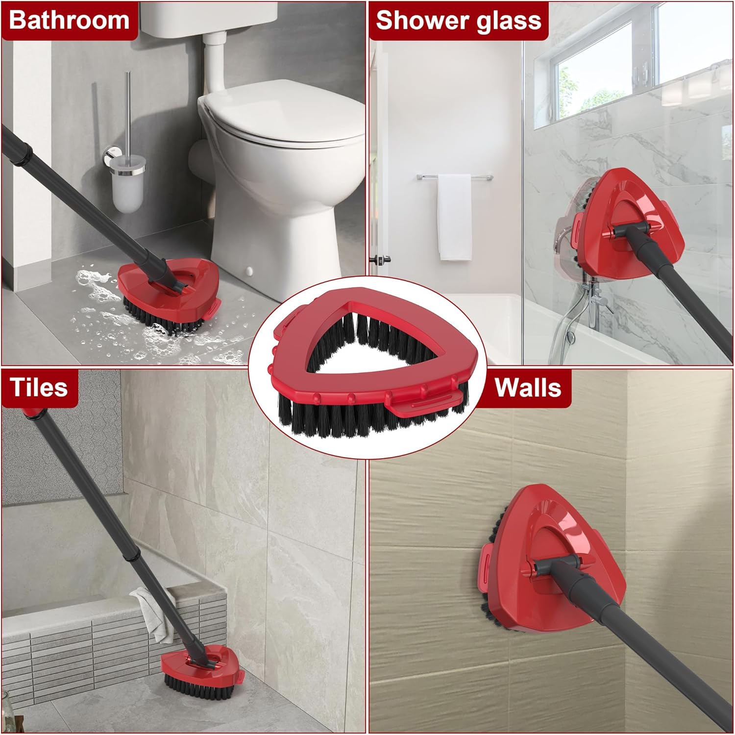 Premium scrub brush head for Ocedar spin mop system