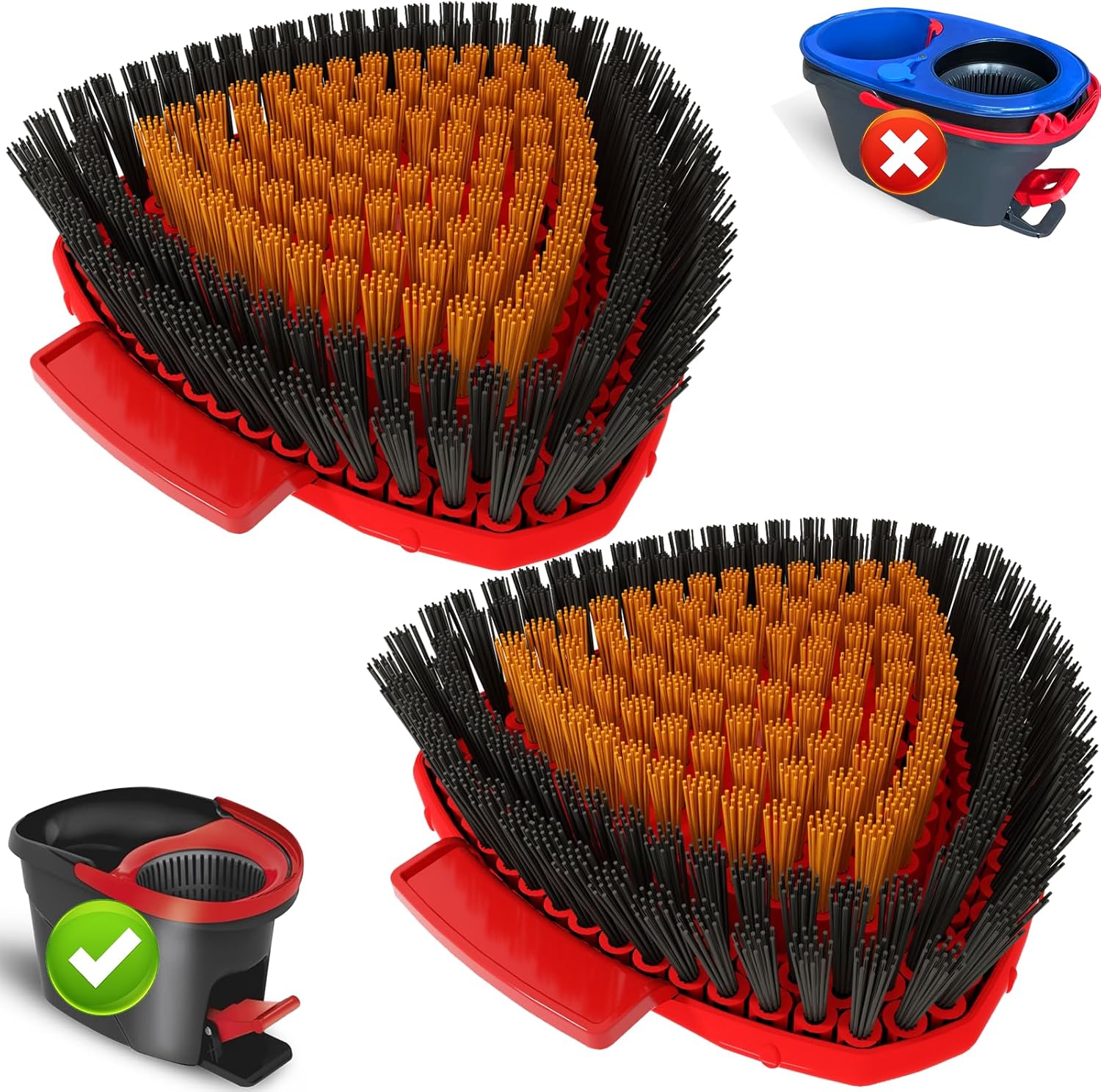 Premium 2-Pack Upgraded Scrub Brush for O-Cedar EasyWring 1-Tank