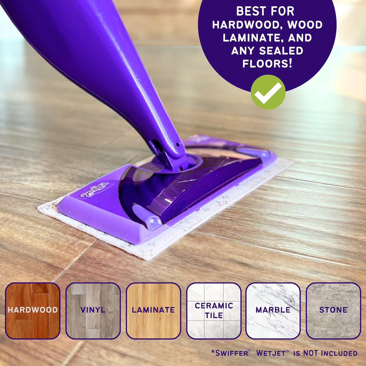 Durable Effective Floor MopPad with Microfiber for Swiffer WetJet 48-Count