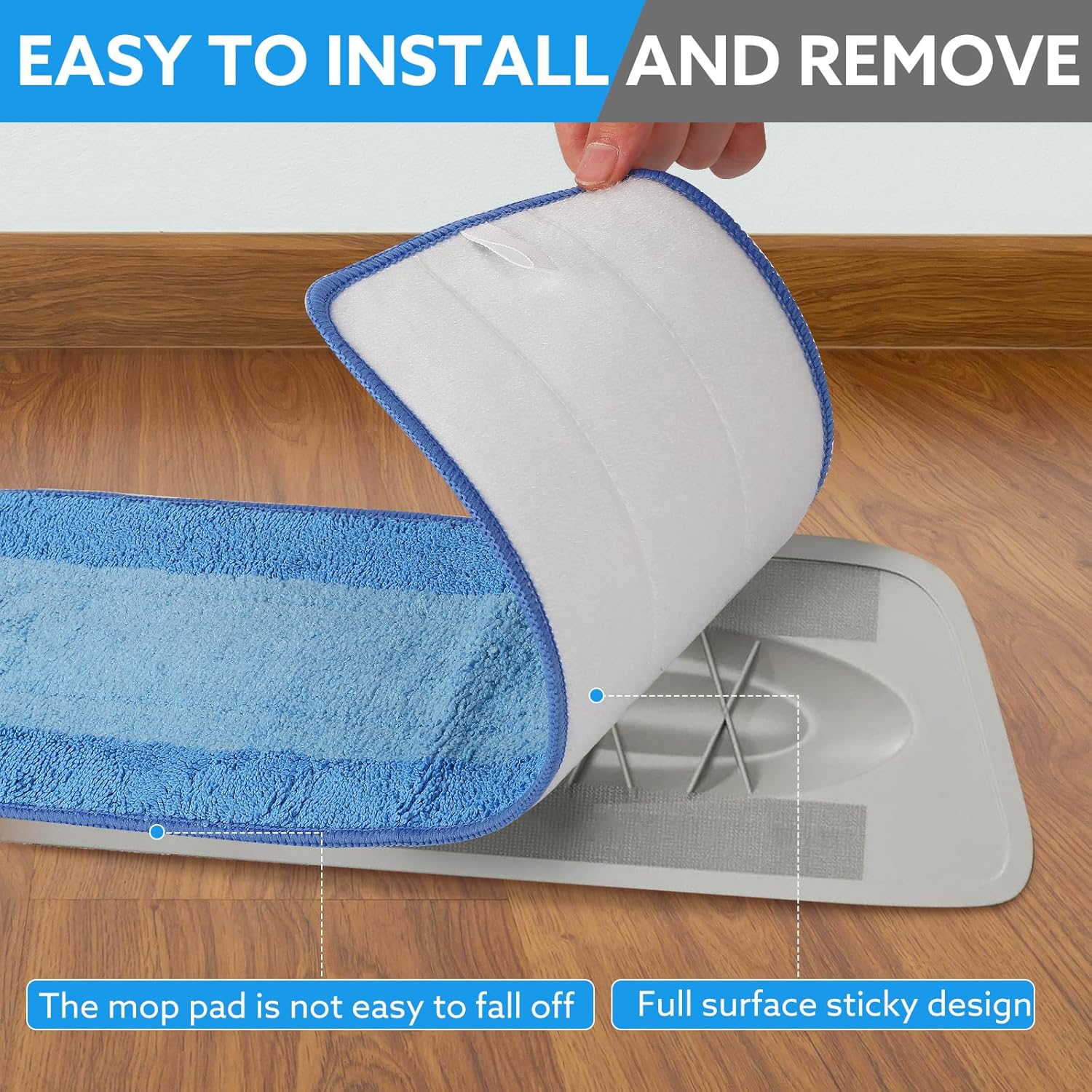 6-Pack Microfiber Mop Pads with Bona Mop Compatibility