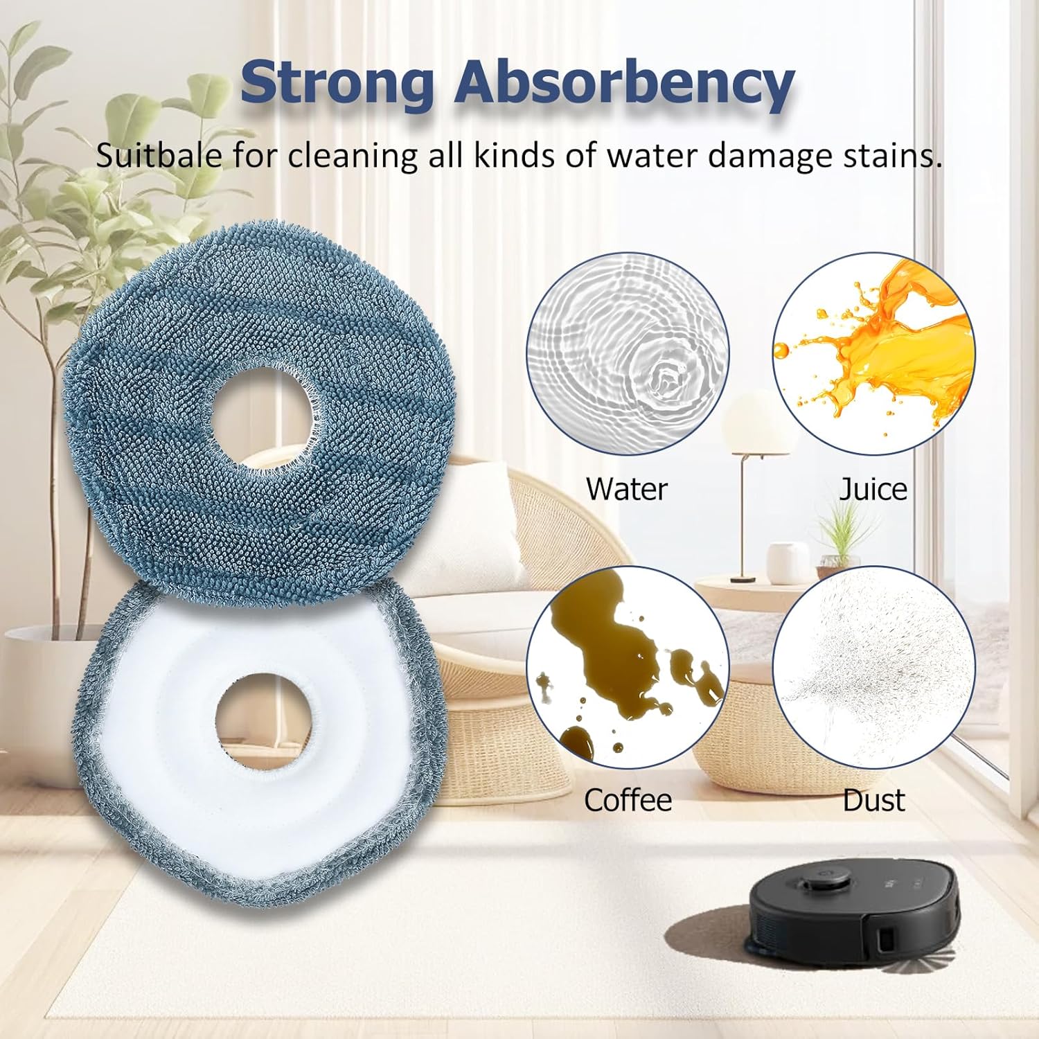 6-Piece Premium Replacement Mop Pads for Eufy X10 Pro Omni