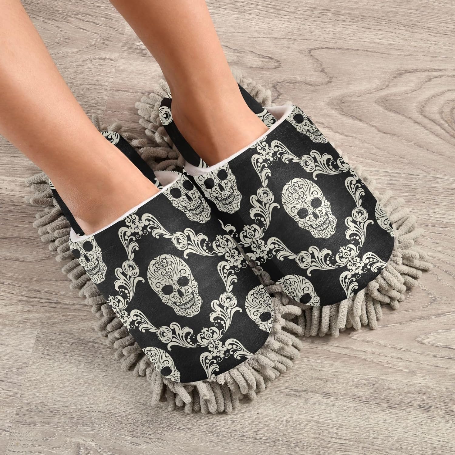 Sinestour Skulls Mop Slippers Floor Cleaning Tool