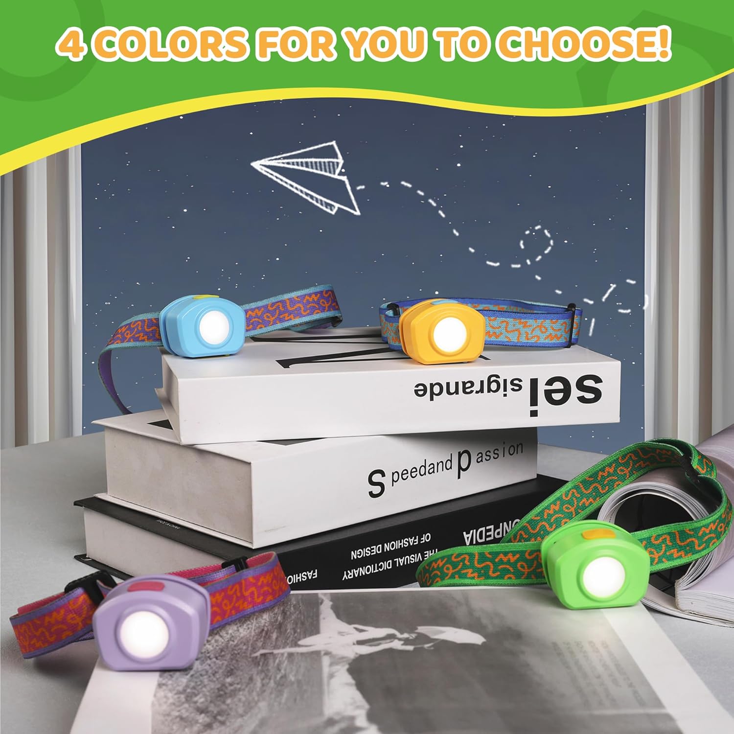 Bright Adjustable RGB Kids Headlamp for Camping More