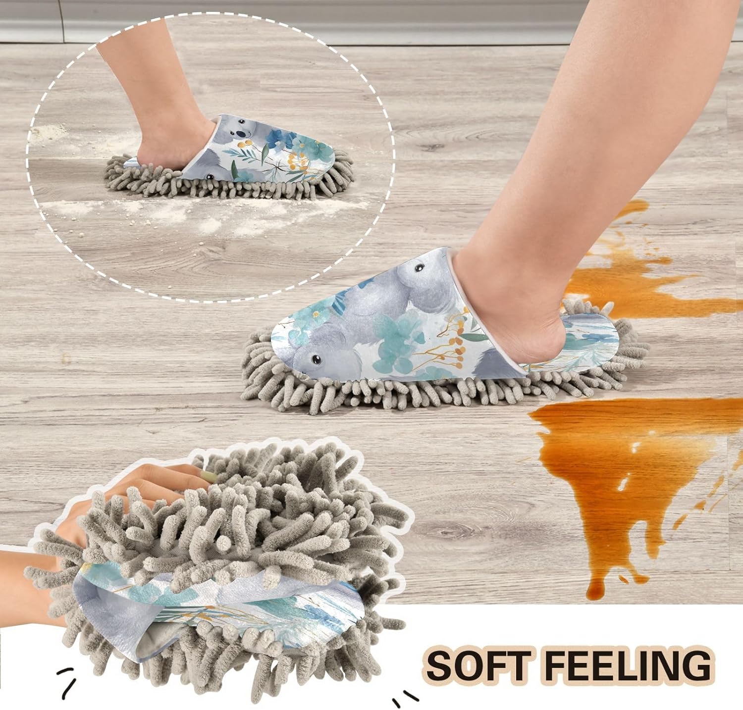 Microfiber Slippers House Cleaning - Ultra Comfy Soft Washable for MenWomen