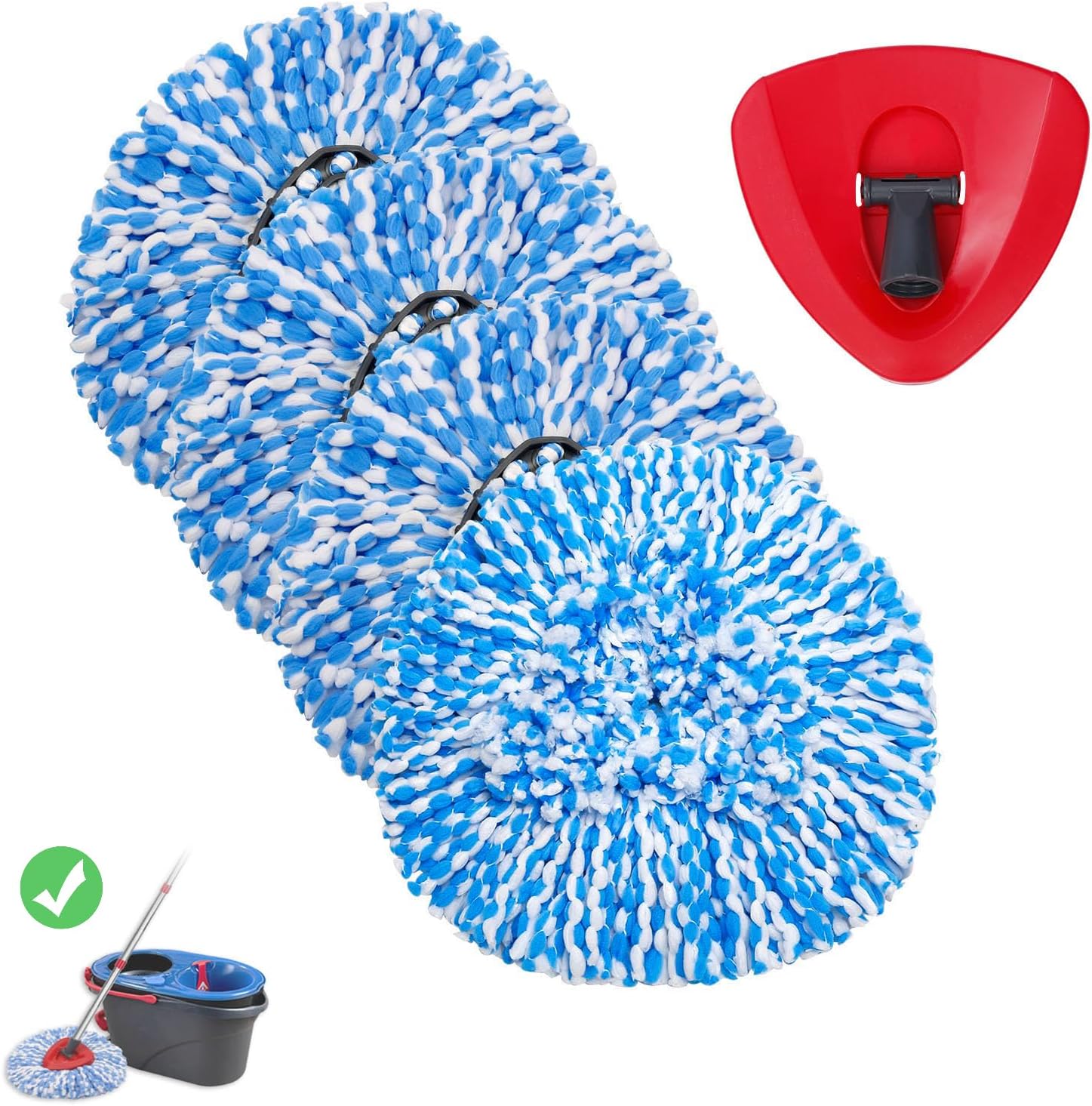 4-Pack Spin Mop Heads for RinseClean 2-Tank System