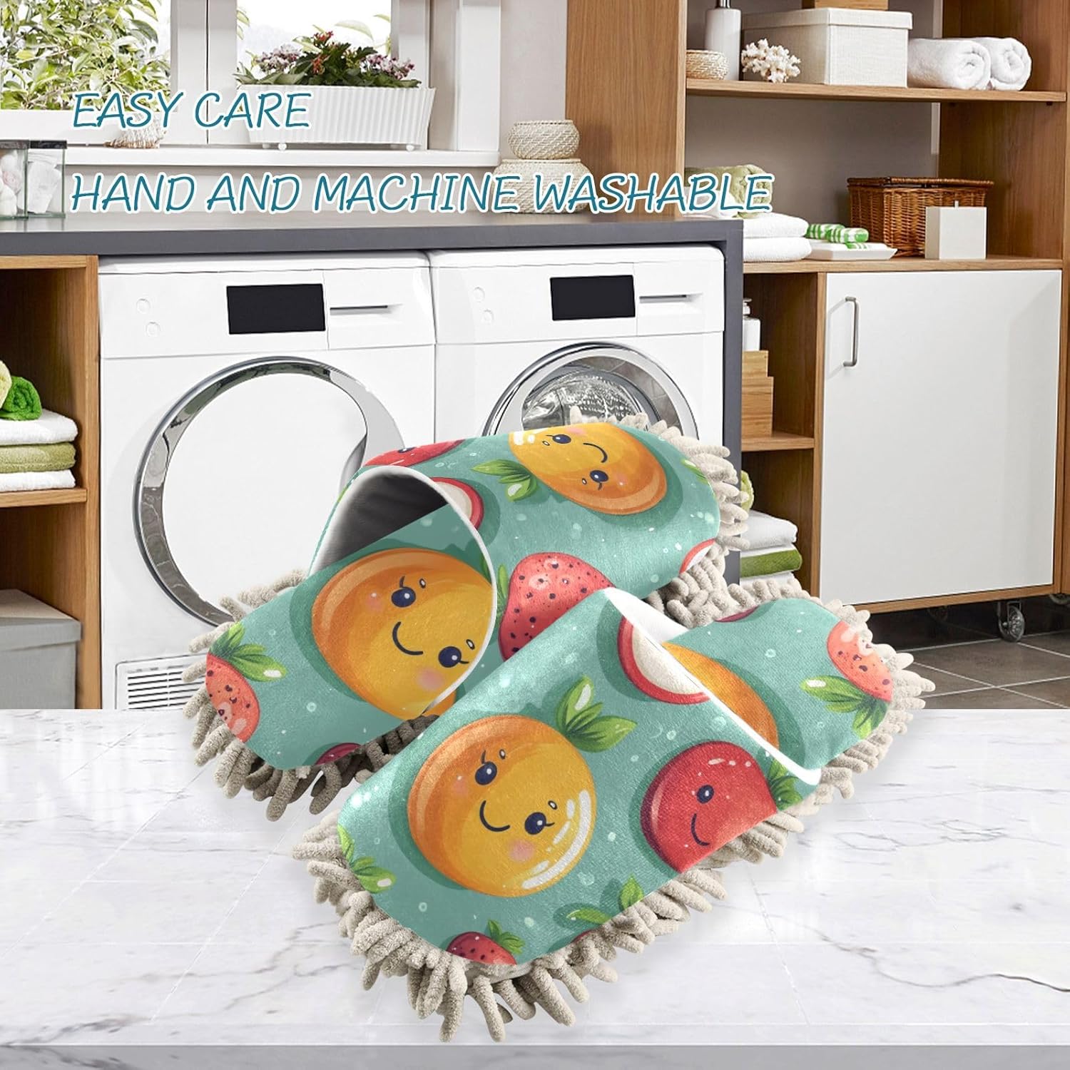 Adorable Fruits Microfiber Slippers for Mopping