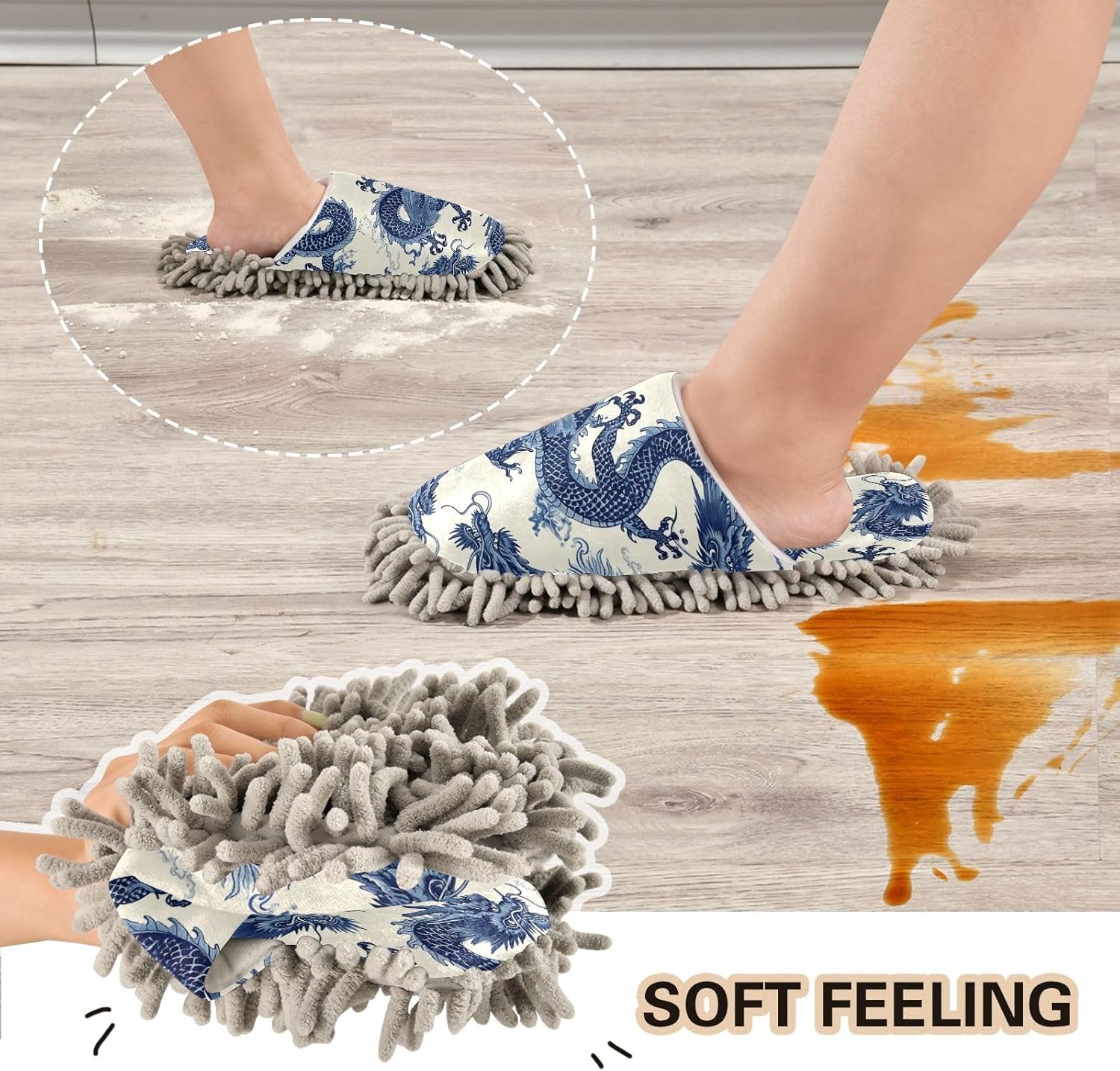 Blue Dragons Kitchen Cleaning Slippers